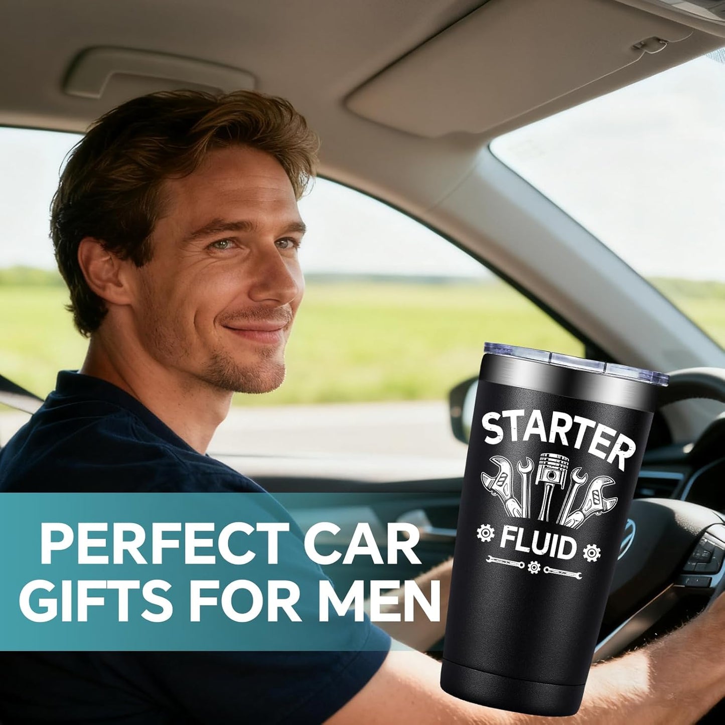 SpenMeta Mechanic Gifts - Mechanic Gifts for Men, Car Guy, Car Enthusiast - Christmas Birthday Fathers Day Gift for Mechanics - 20oz Starter Fluid Tumbler Cup