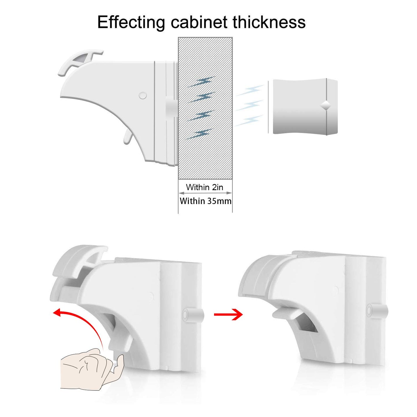 Vmaisi Magnetic Cabinet Locks for Babies (Stardand, Unit Count 4)