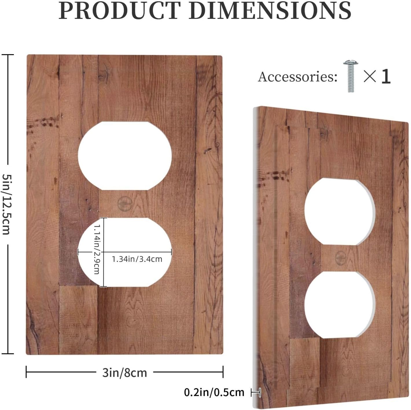 Rustic Brown Dark Wood Texture Printing Outlet Covers 1 Gang Duplex Light Switch Cover Decorative Switch Plates Electrical Receptacle Faceplate Wall Plate For Farmhouse Cabin Decor