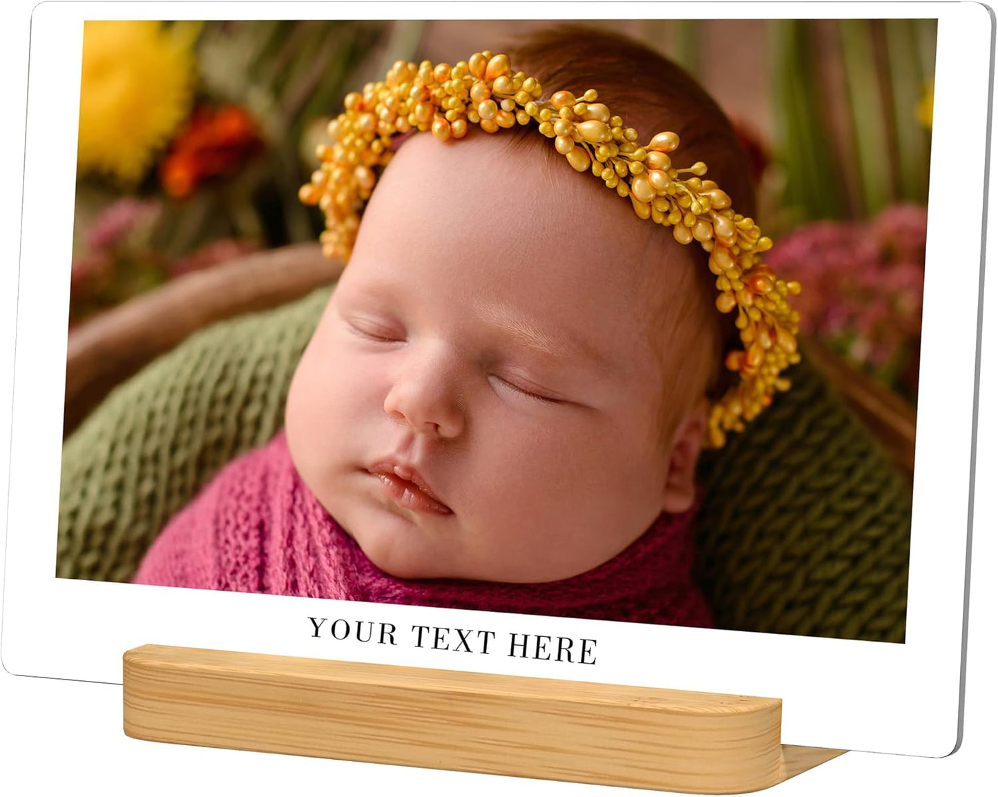 XIAODAXIA Custom Metal Photo Frame Gifts Personalized Photo Prints for Famlily and Friends -Gift Wrapping Available-Horizontal and Text-Sameday Pickup