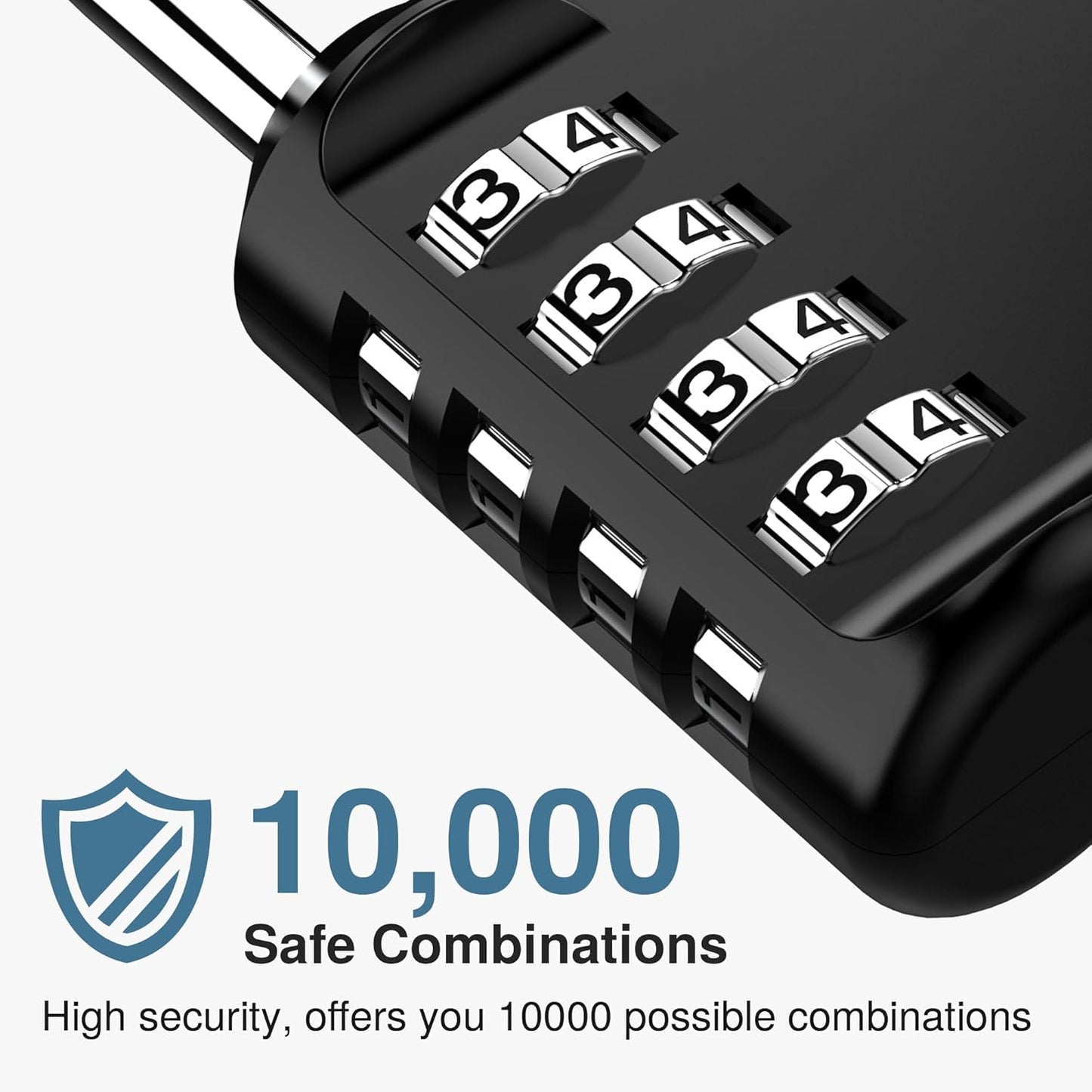 Puroma 4 Pack Combination Lock for Locker 4 Digit Outdoor Waterproof Padlock for School, Gym, Sports, Fence, Toolbox, Gate, Case, Outdoor, Hasp Storage, Cabinets (Black)
