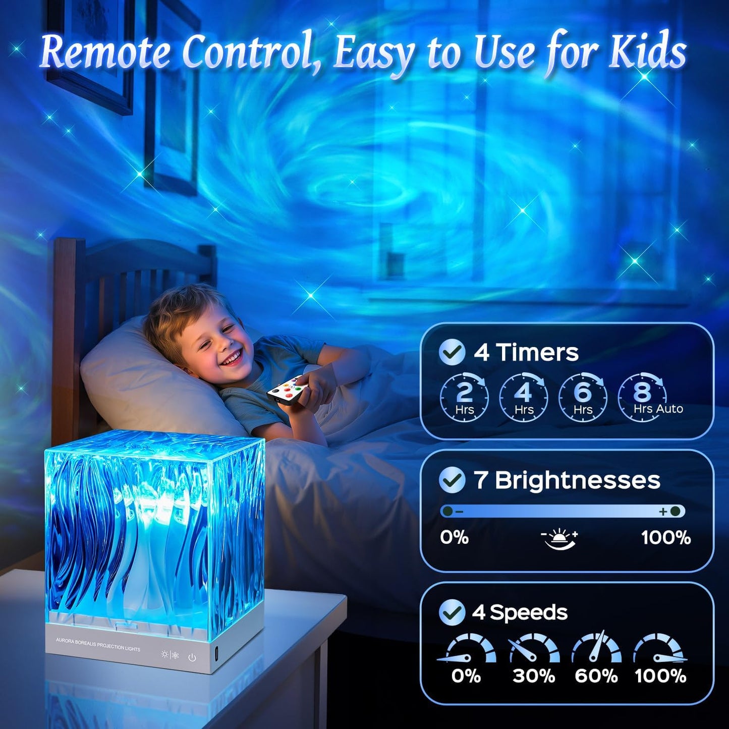 Space Projector for Bedroom, 18 Colors Hologram Cube Galaxy Projector for Bedroom, Dimmable Galaxy Light Projector for Bedroom,Remote Galaxy Lamp for Bedroom,Kids Night Light Projector for Teen Gifts