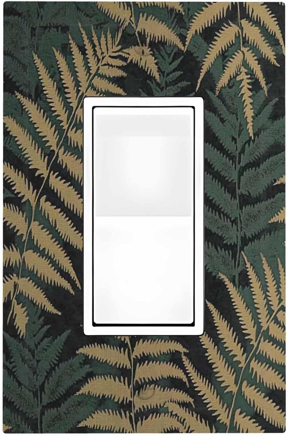Decorative Outlet Covers Botanical Fern Green Leaf Forest 1 Gang Single Rocker Light Switch Cover Plate Wall Plates Gfci Faceplate For Bed Room Home Decor