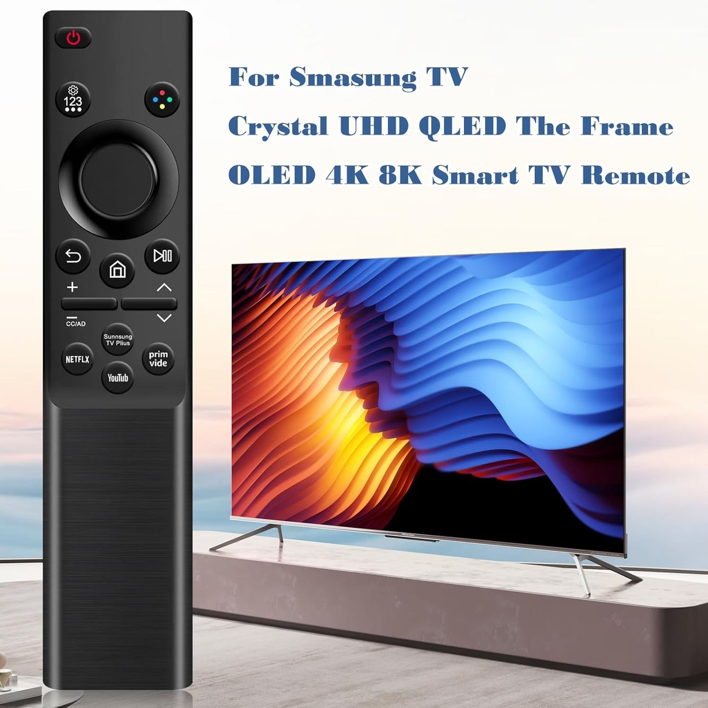 [2 Pack] Universal Replacement for Samsung TV Remote Control, BN59-01484A Compatible with All Samsung Smart TV, QLED, 4K, 8K, Frame, Curved, LED, LCD HDTV Models (2019-2025), No Setup Required