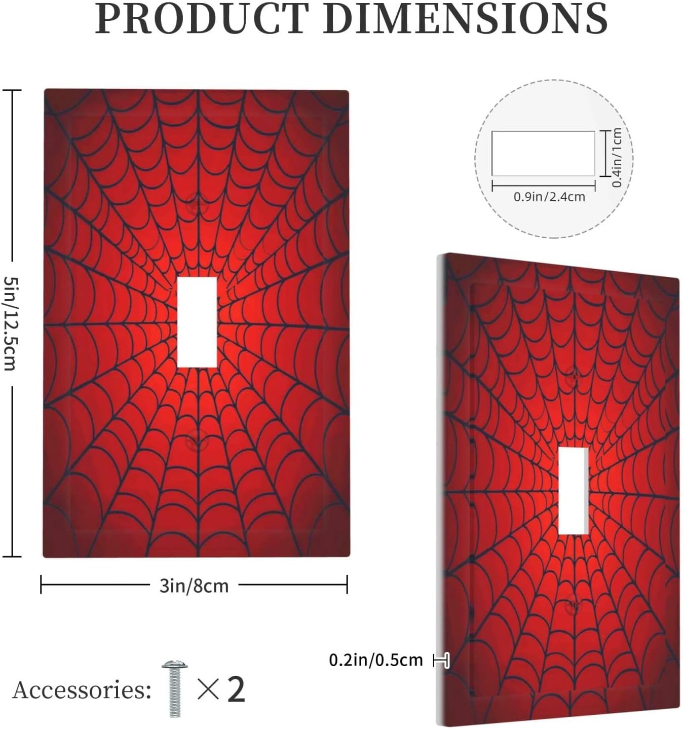 Red Spider Web Black Line Simplicity Decorative Light Switch Cover 1 Gang Single Toggle Device Electrical Faceplate Switchplates Decorator Outlet Wall Plate For Kids Room Home Decor