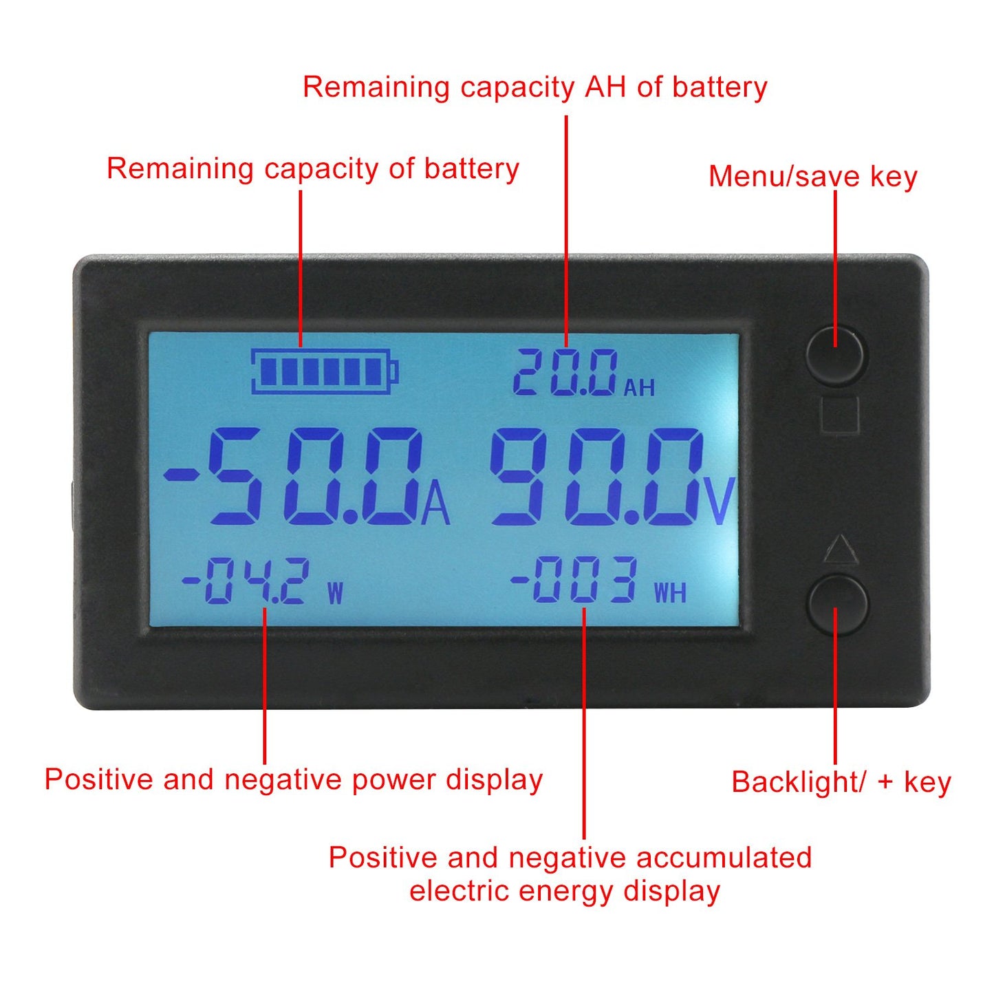 DROK Voltage Amp Meter DC, Battery Monitor DC 0-300V 200A, Ammeter Voltmeter for Solar System Setup Power Energy Capacity Volt Current Detector Panel with Hall Sensor