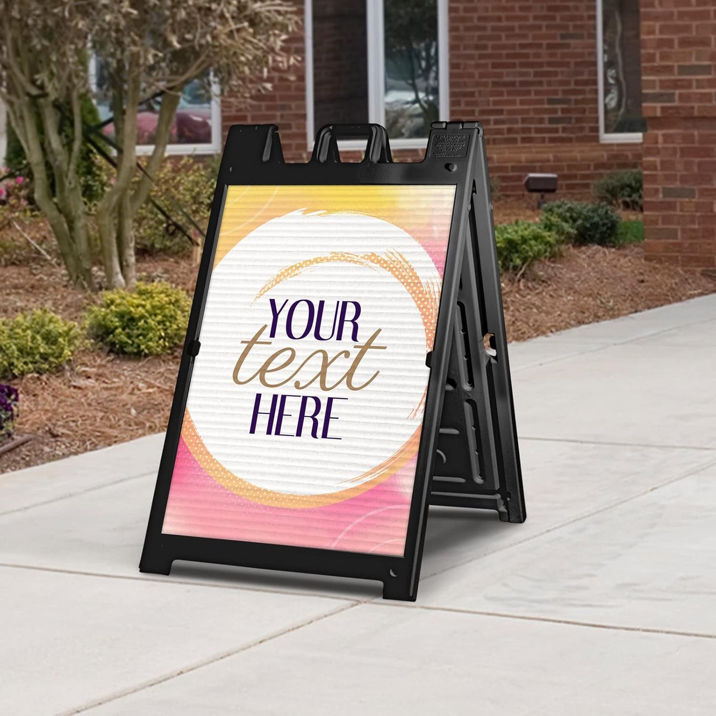 GotPrint Custom A-Frame Sign | 24"x36" Design Your Own Sign Add Text/Image/Logo | Signicade Outdoor Sandwich Board with Deluxe Stand, Black