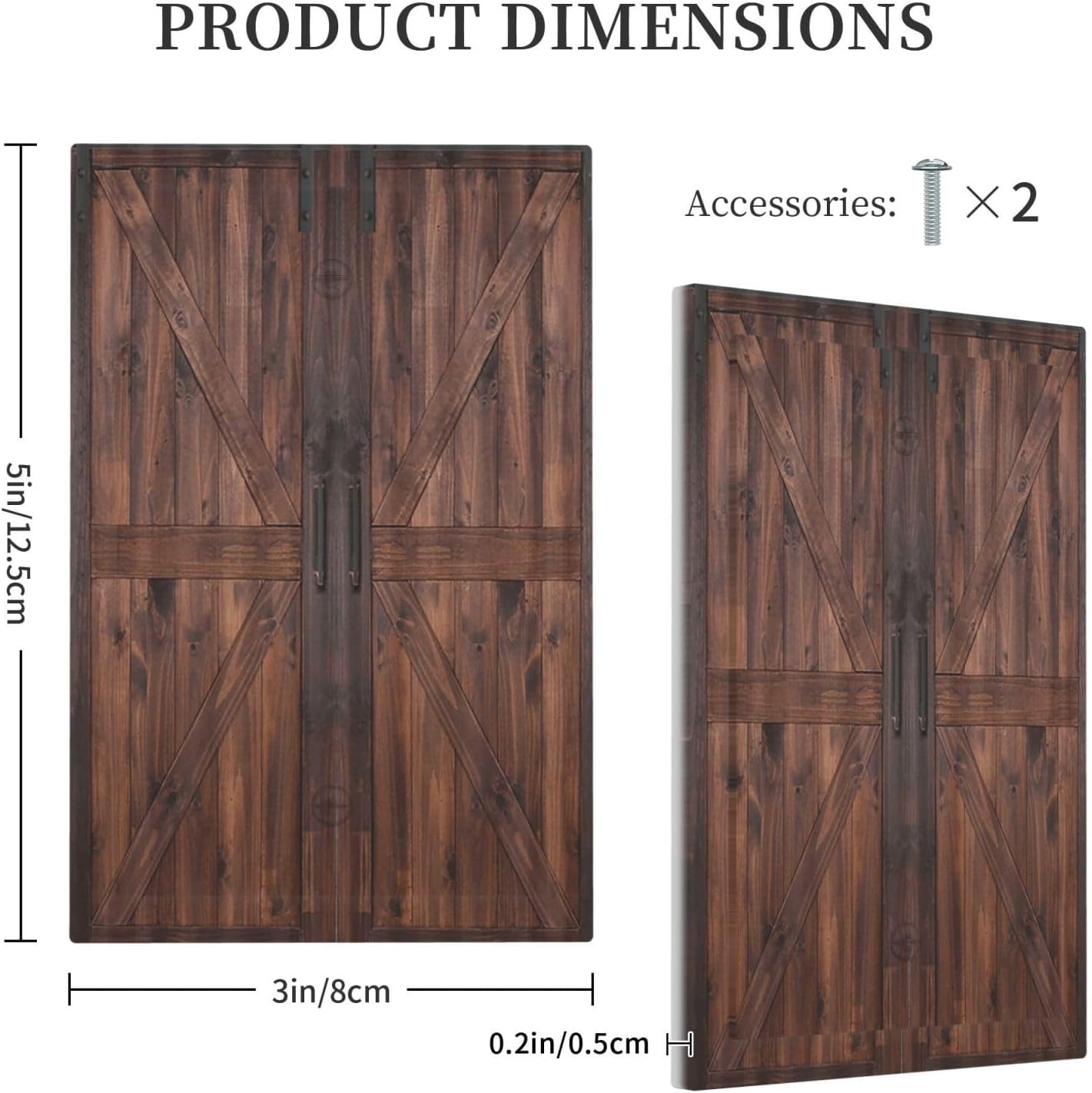 Decorative Light Switch Cover Plate Vintage Brown Farmhouse Barn Door 1 Gang No Device Single Blank Outlet Covers Wall Plates for Electrical Outlets Faceplate for Bedroom Home Decor