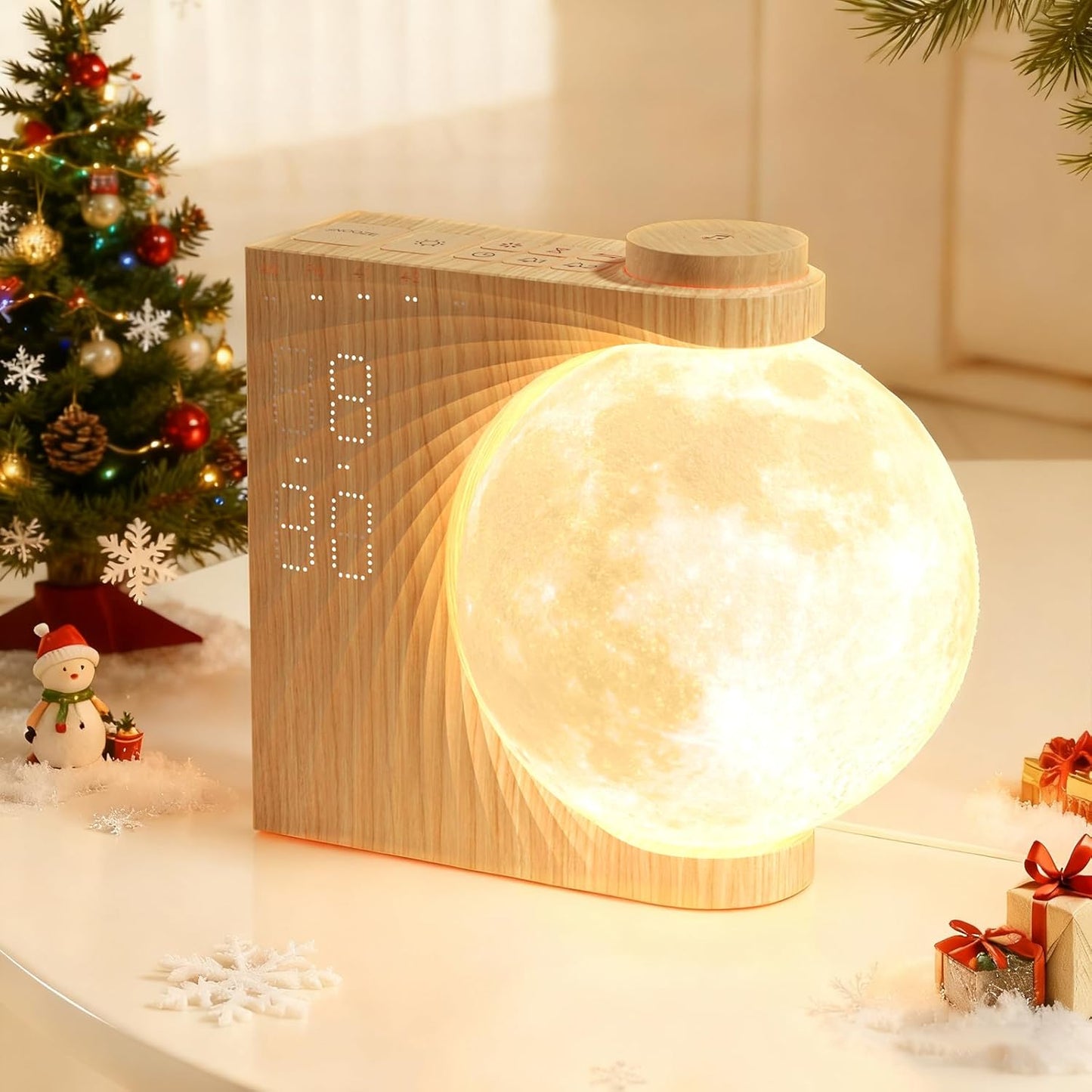 Sunrise Alarm Clocks for Heavy Sleepers,Night Lamp Clocks for Bedrooms with Moon Light,10 Light Effects,30/60/90 Timer,10 Sleep Nature Sounds,15 Ringtones,12 Volume Control with Snooze Function