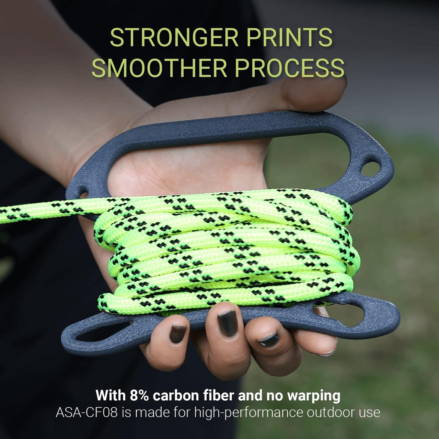 Polymaker Fiberon ASA-CF08 Dark Grey Carbon Fiber 3D Printing Filament 1.75mm 0.5KG, UV & Weather Resistant, High Rigidity, Heat Resistant, Easy to Print, Functional Parts & Prototypes