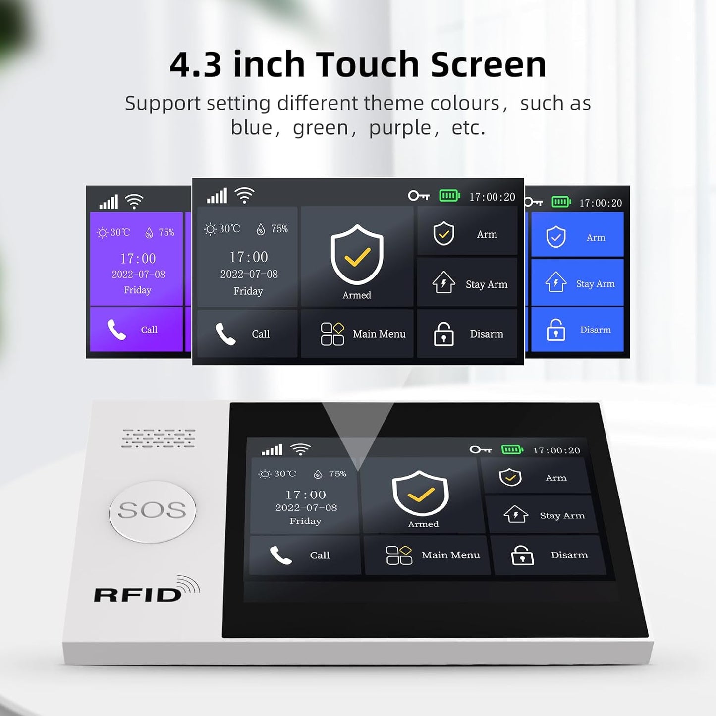 YBJ Full Touch Screen Wireless Smart Home alarm system, DIY 4G and WiFi Burglar Alarm System for Home Security with APP Alert, 24-Piece-Kit (Motion Detector, Door Window Sensor, Remote Control, Siren)