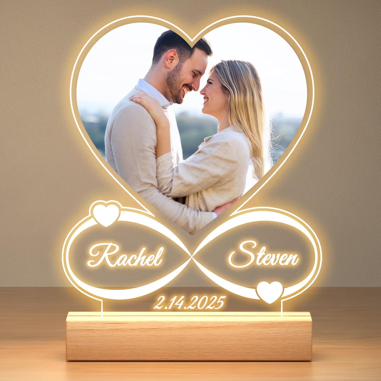 Personalized Picture Frame, Custom Picture Frames, Customized Photo Frame, Personalized Anniversary Valentines Day Gifts for Women Men Her Him Girlfriend Boyfriend Couple Mom Dad Baby Kid Family