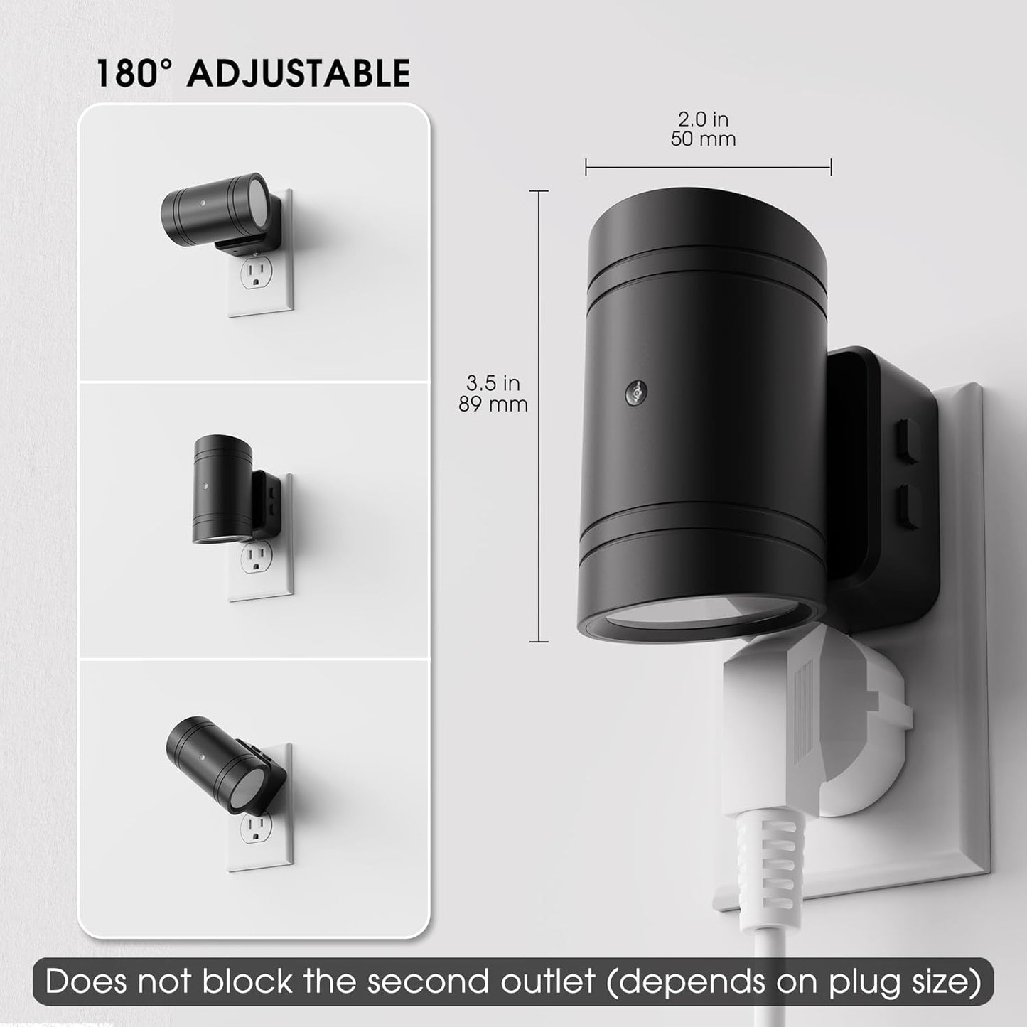 Briignite Night Lights Plug into Wall, 3CCT Modern LED Night Light Plug in, Dusk to Dawn Sensor, 3000KĀ0Kŀ0K Change Nightlight,Dimmable NightLight for Hallway, Bedroom, Stairway, 2 Pack