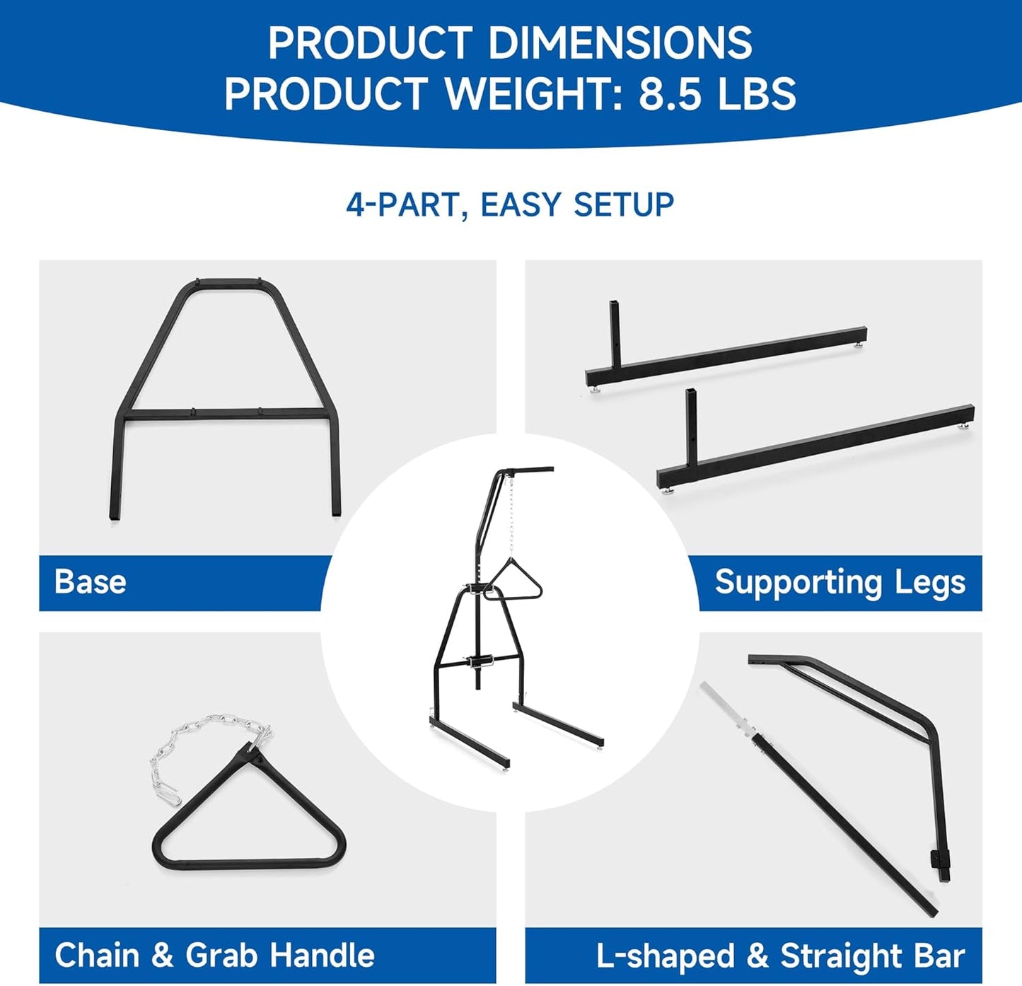 Trapeze Bar for Bed Mobility, Patient Aid Hospital Beds Triangle Pull Up Floor Stand Bar Heavy Duty Beds Trapeze for Bed Pull Up Assist for Elderly and Bedridden Patients