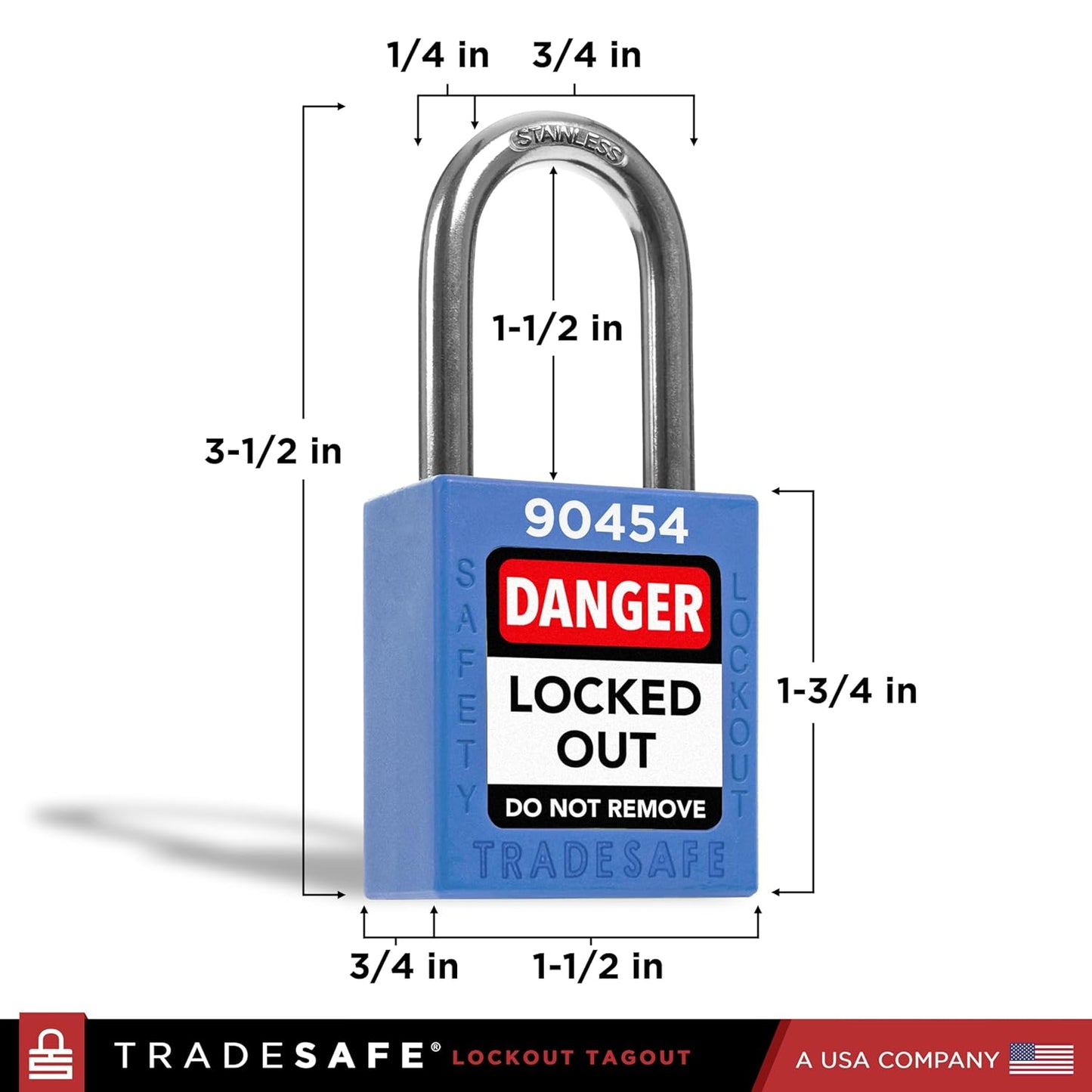 TRADESAFE Lockout Tagout Locks Set - 7 Blue Loto Locks, Lockout Locks Keyed Different, 2 Keys Per Lock, OSHA Compliant Lock Out Tag Out Padlocks, Safety Padlocks for Electrical Lockout Tag Out Kits