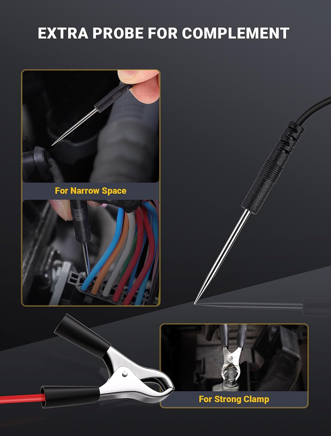 Automotive Test Light with 3-120V LED Digital Voltage Display, Auto Circuit Tester with Voltmeter & Dual Color Polarity Indicate, Electric Test Pen w/Stainless Probe for Car/Truck/SUV Checker