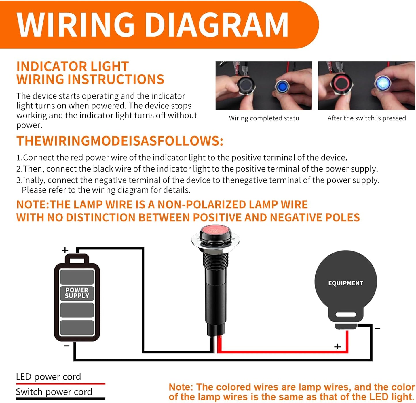 5Pcs 8MM (5/16") Indicator Light led 110v 120v Indicator Pilot Metal Lights Aluminum Black Anodized Waterproof ip67 White Signal Lamp Light(110V-Black Anodized-W 5Pcs)