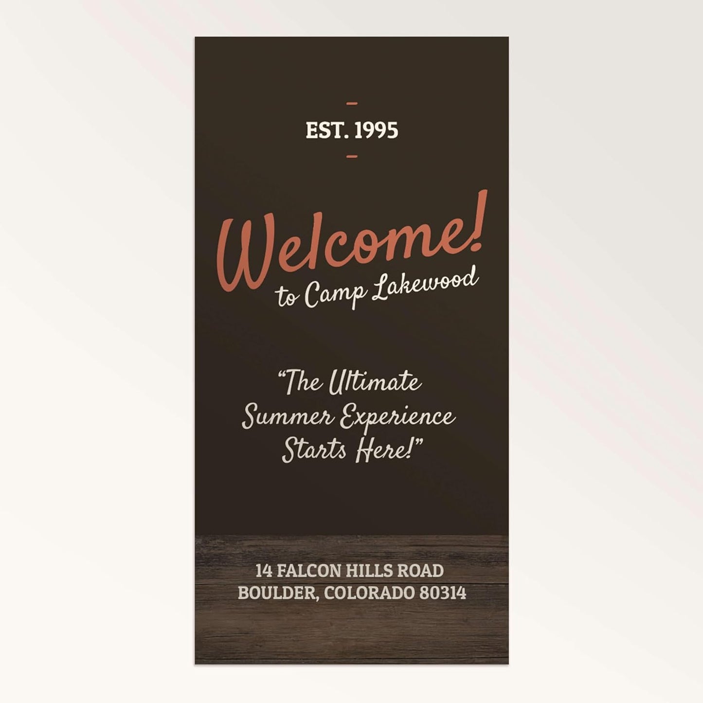 Staples Custom Scrim Vinyl Banner - 36W" x 72L" Quote Banner with 4 Grommets - Durable Outdoor Sign for Events, Promotions, and Business Advertising (Wood)