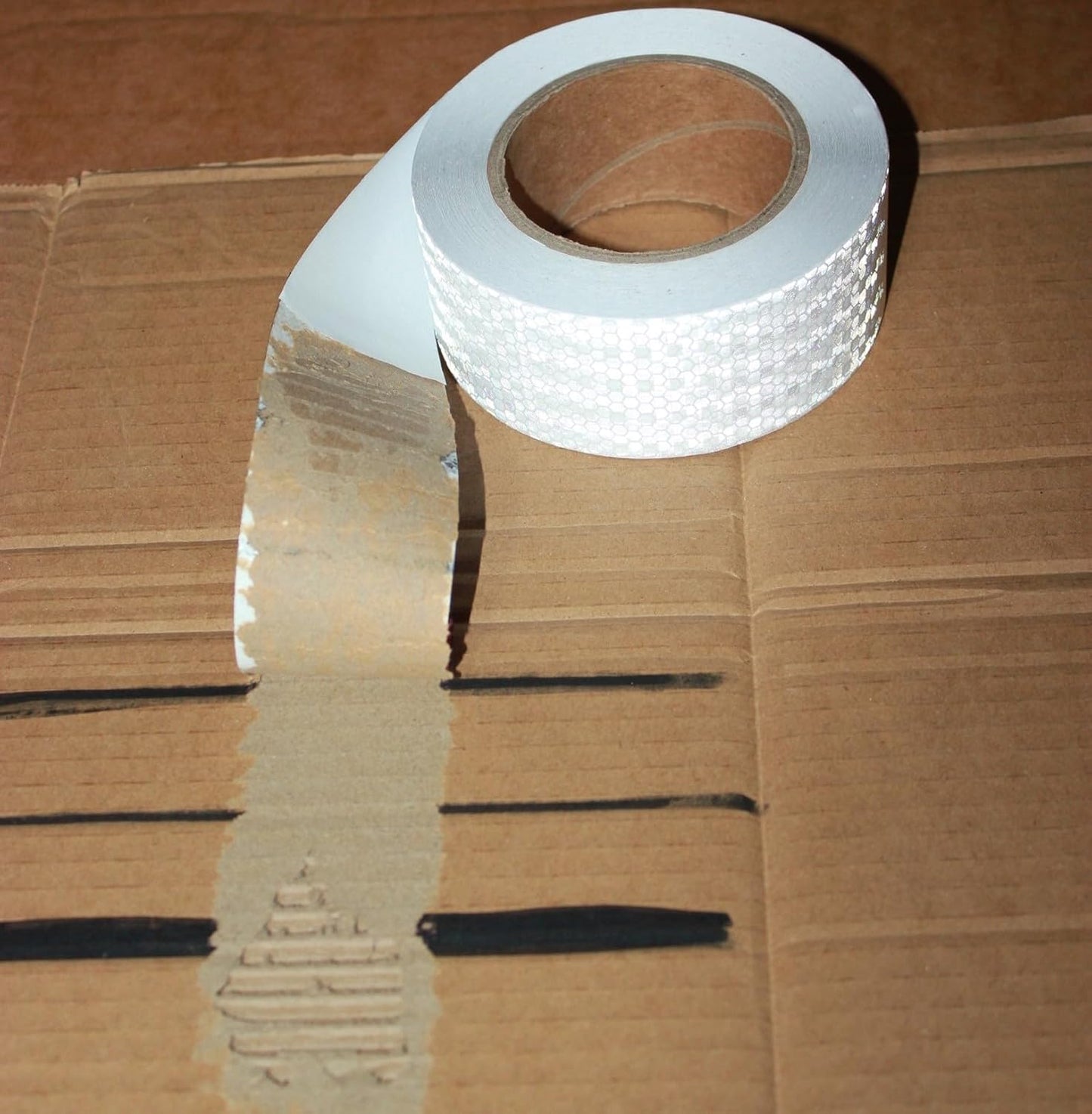 White Reflective Tape Outdoor Waterproof 2 inch Wide, High Visibility Warning Industrial Marking Tape,Safety Stickers (68 feet,10 Rolls)