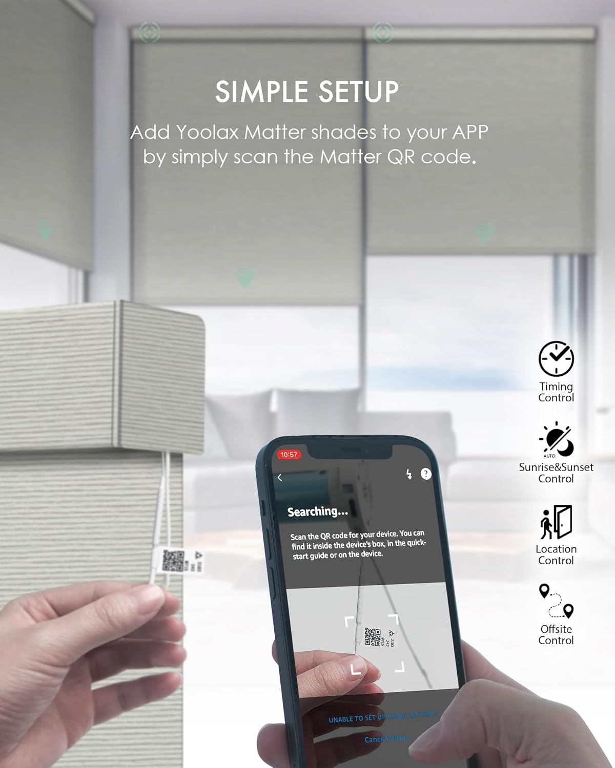 Yoolax Smart Blinds, Motorized Matter Roller Shades Light Filtering Automatic Blinds for Windows Motorized Shades Compatible with Alexa, Google Home, Homekit(Half Shading Horizontal Beige)