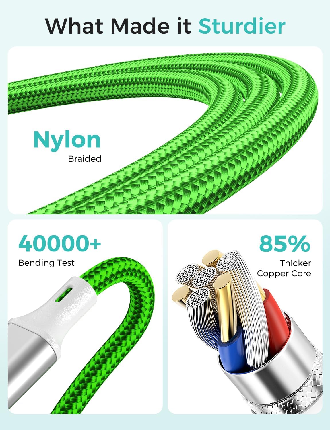 Travel Essentials,4 in 1 for Apple Watch Charger/iPhone Charger/Multi Charging Cable,Vacation RV Camping Essentials,USB C/L/Micro Portable Charger for iWatch 11-1/iPhone 17-12,Car&Gift-Green