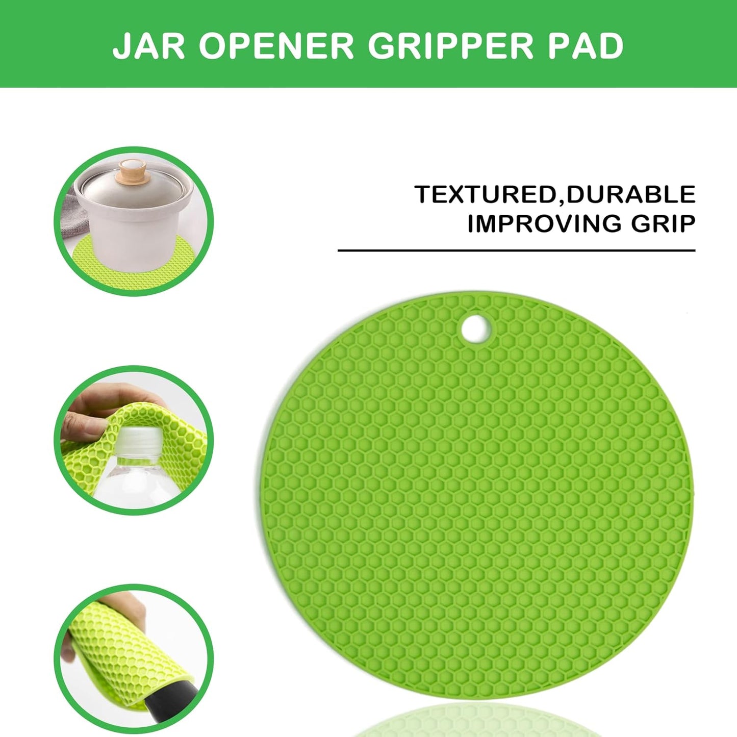 Jar Opener for Weak Hands, Seniors with Arthritis, 5 in 1 Multi Function Bottle Opener Lid Opener For Arthritic Hands with Non Slip Rubber Jar opener Gripper Pad