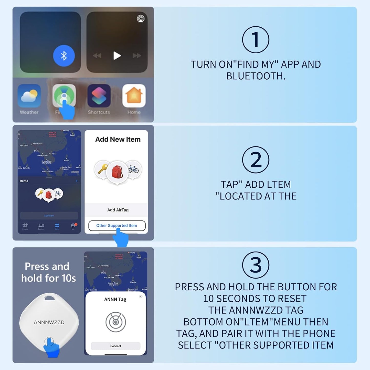 ANNNWZZD Air-Tag 2 Pack Item Finders with Apple Find My APP (iOS Only) Air Tags Help You Track Your Keys, Wallet, Luggage, Backpack, Super Lightweight (White+Black, 2 Pack)