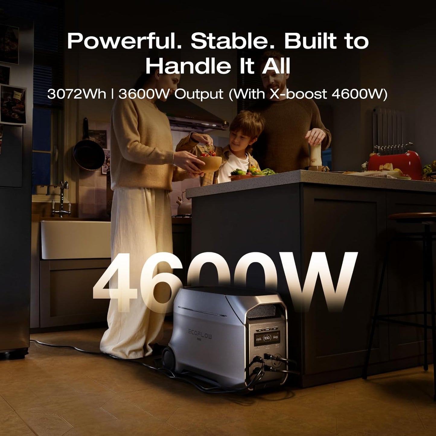 EF ECOFLOW DELTA 3 Ultra Plus Portable Power Station with Delta 3 Max Plus Extra Battery, 3600W (7200W Surge) Output, Expandable to 11kWh, Reliable Home Battery Backup & Camping