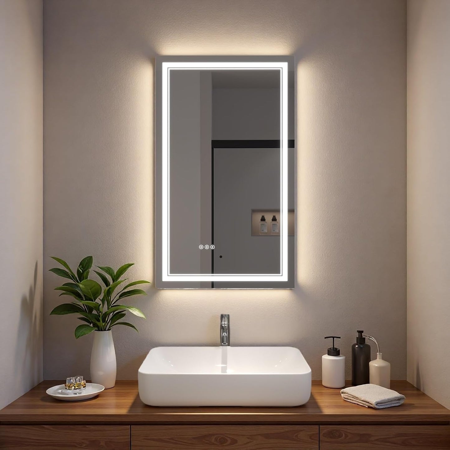 LED Bathroom Mirror with Lights, Wall Mirrors