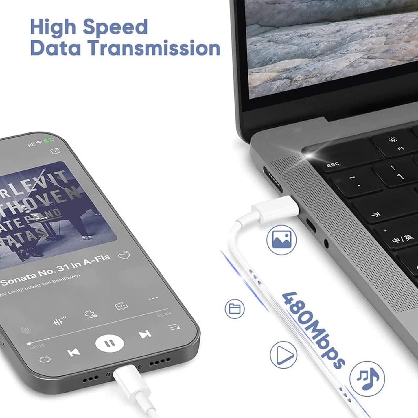 iPhone 20W USB C Fast Charger with USB C to Lightning Cable & Compatible Cord for iPhone 14/13/12/11/XS/XR/X/iPad
