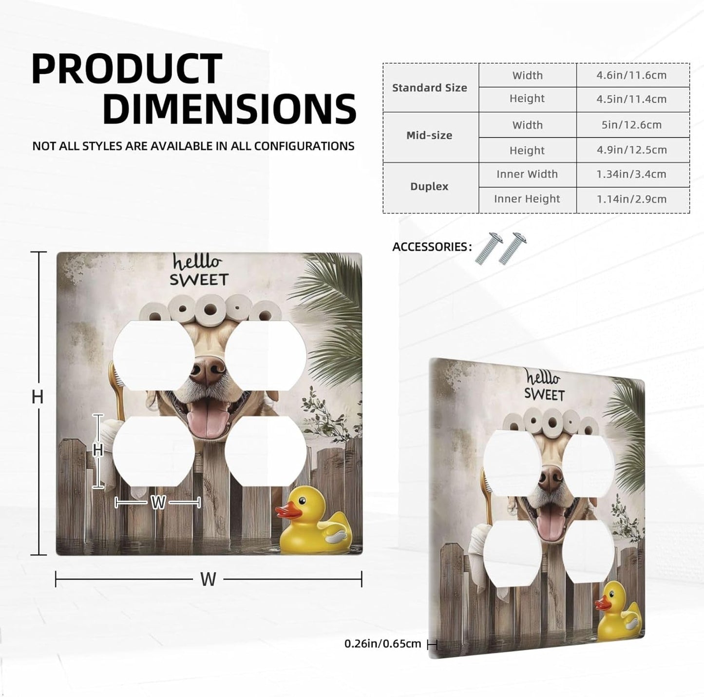 Funny Dog Rustic Farmhouse Wooden Fence Labrador Outlet Covers 2 Gang Double Duplex Decorative Light Switch Covers Electrical Wallplates Socket Faceplate For Kids Room Bathroom Decor