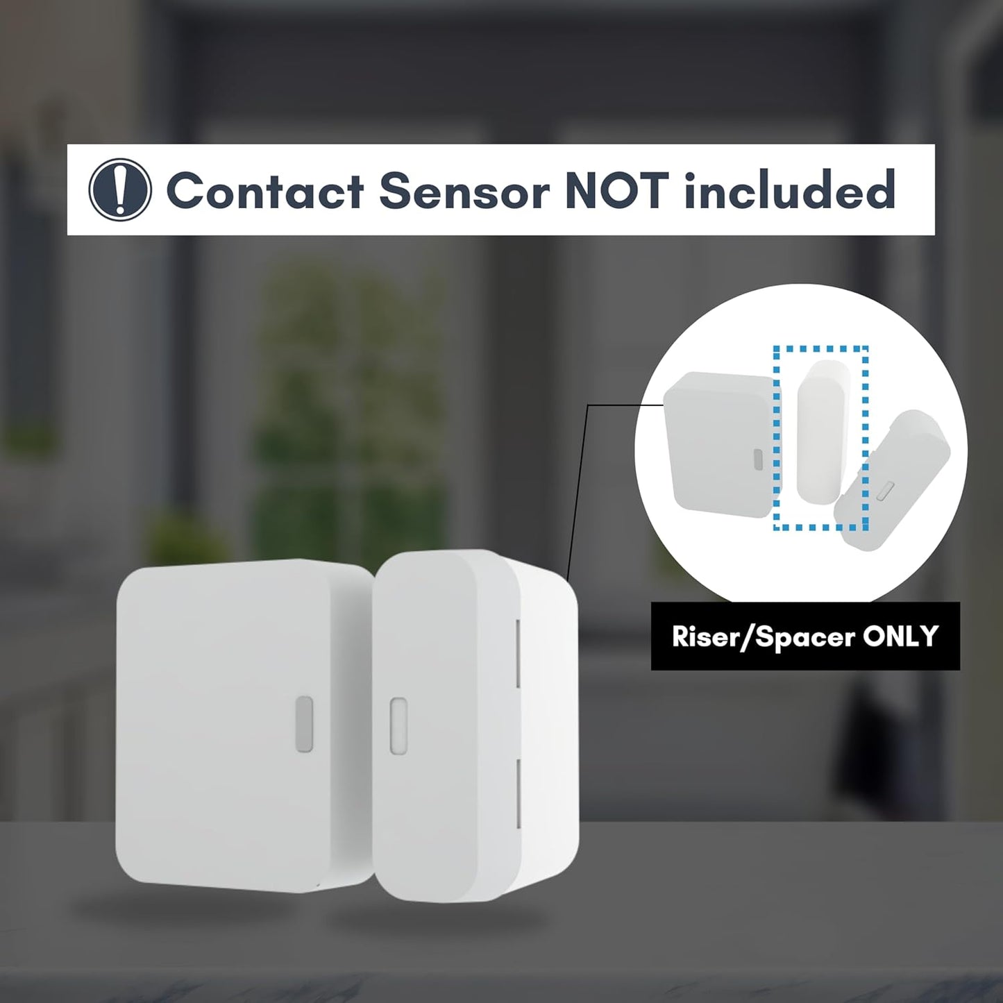 Magnet Riser Compatible with SimpliSafe | Alarm Contact Spacer with 3M Adhesive | Alarm Riser - Sensor/Magnet Not Included (1 Pack - 1/4 inch)