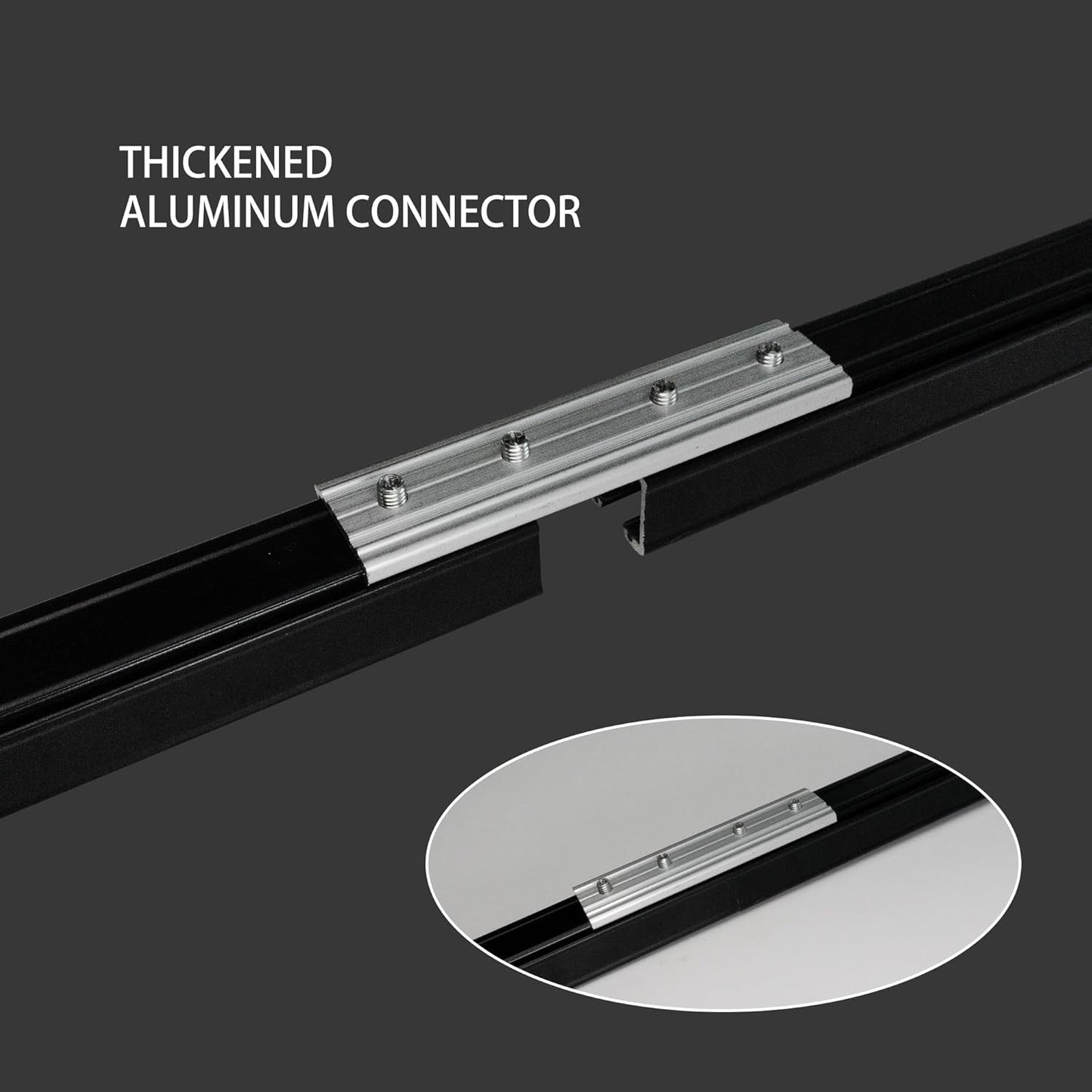 Curtain Track for Ceiling or Wall, Heavy Duty Aluminum Alloy with Smooth Sliding, Easy to Install, Black, 3ft To 18ft