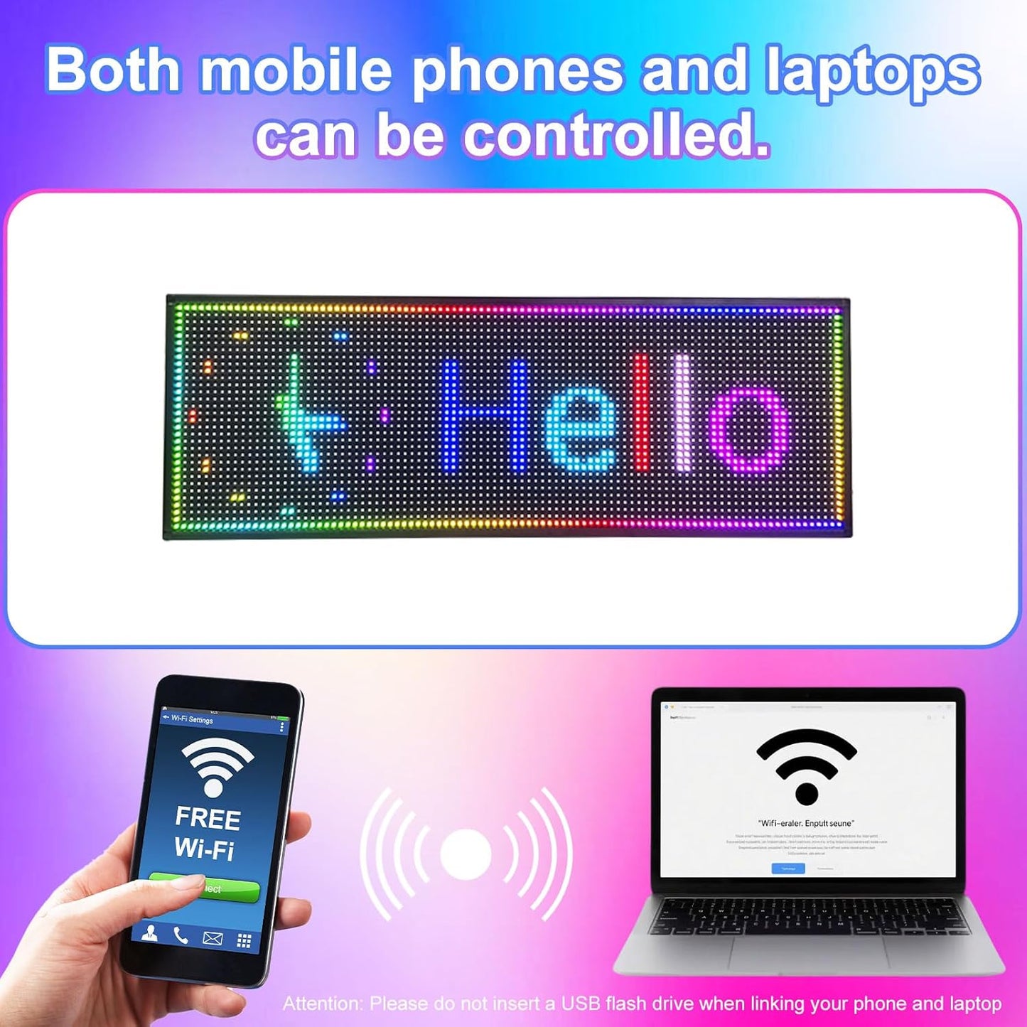 Programmable Scrolling LED Sign Outdoor Signs for Businesses Pantalla LED Para Publicidad Waterproof Digital Display Board - Custom Electronic Message Panel for Wall (Letrero) 39"X14"