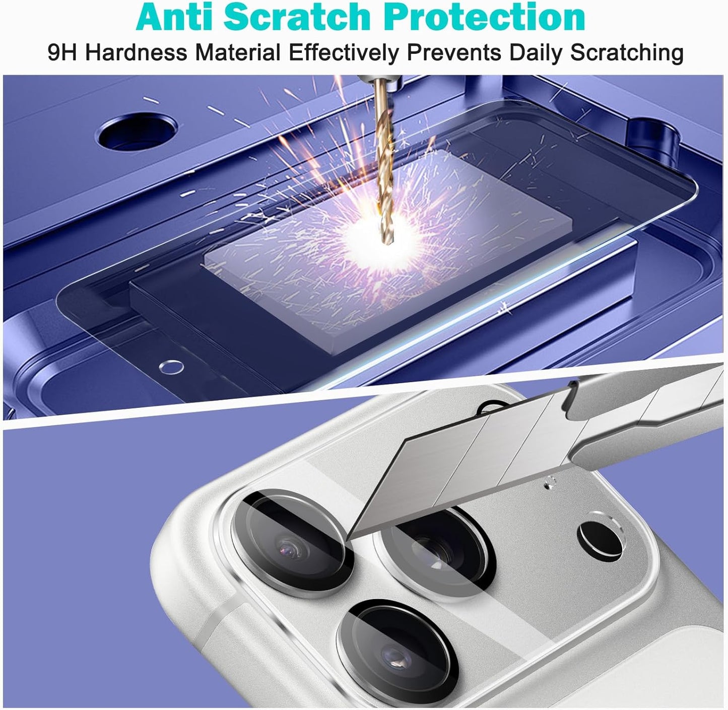 PEHAEL 3+3Pack for iPhone 17 Pro Privacy Screen Protector with Camera Lens Protector Full Coverage Anti-Spy Tempered Glass Film 9H Hardness Easy Installation Bubble Free [6.3 inch]
