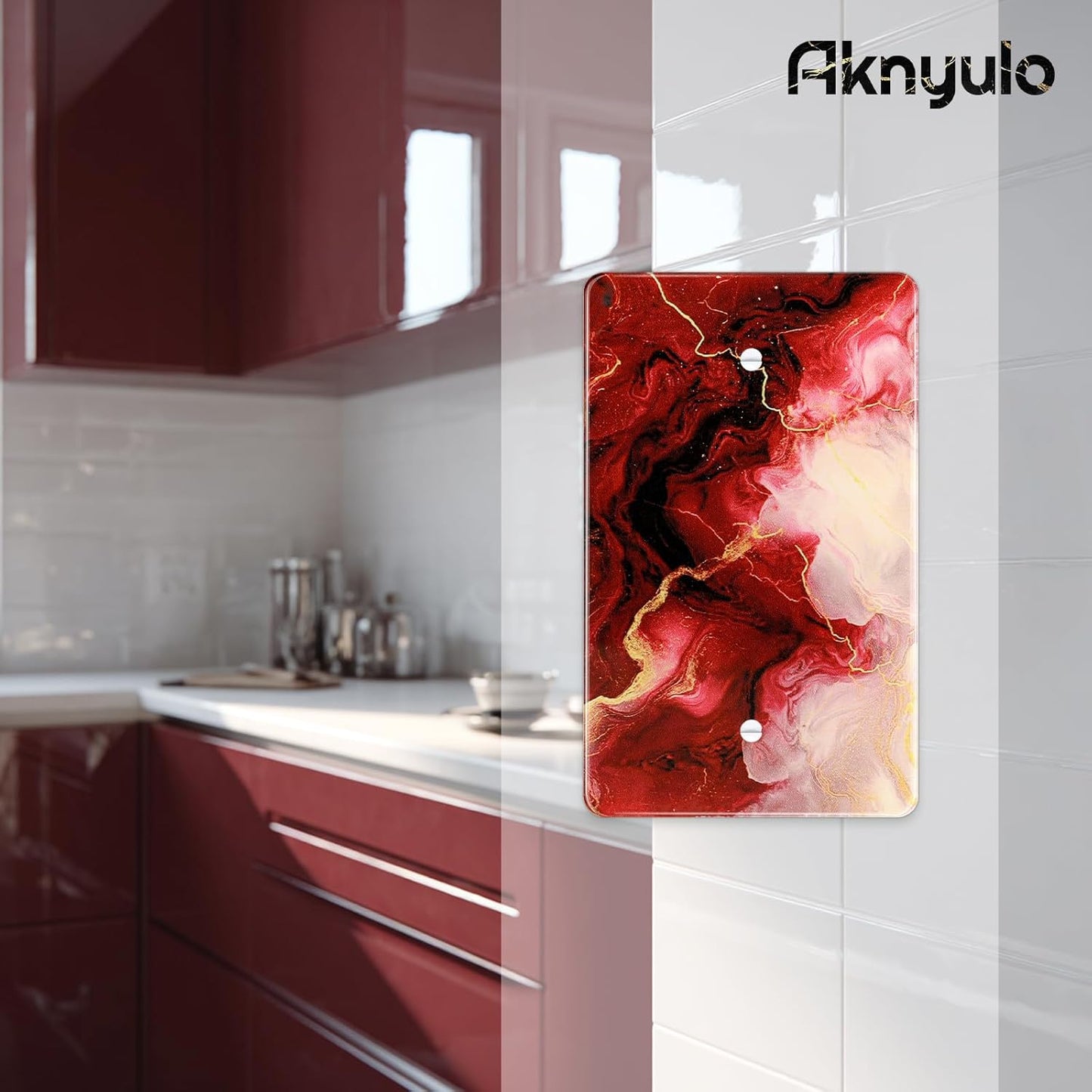 Rich Burgundy Marble Acrylic Wall Plates Blank Wall Plate Light Switch Cover Plate Blank Wall Plate Decorative Acrylic Light Switch Cover