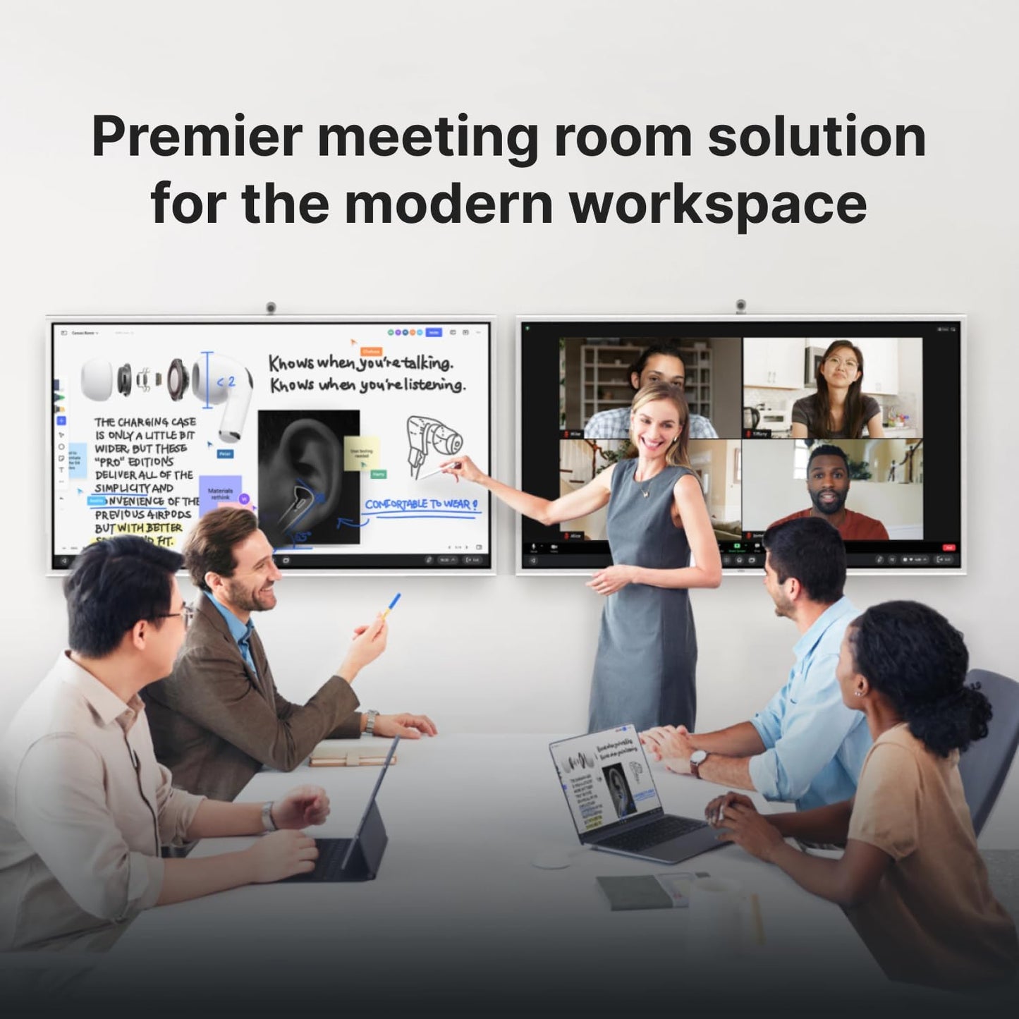 NearHub S Pro 4K UHD Smart Board,55"Windows 11 Interactive Whiteboard for Business&Education,Touchscreen Display with Built-In Camera & Microphones,All-in-One Collaboration Device for Hybrid Meetings