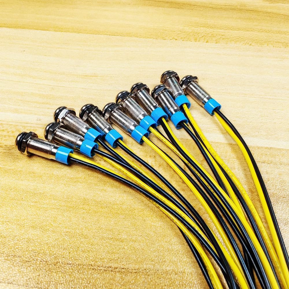 10pcs 6mm LED Metal Indicator Light 110V-220VAC Waterproof Signal Lamp (Blue)