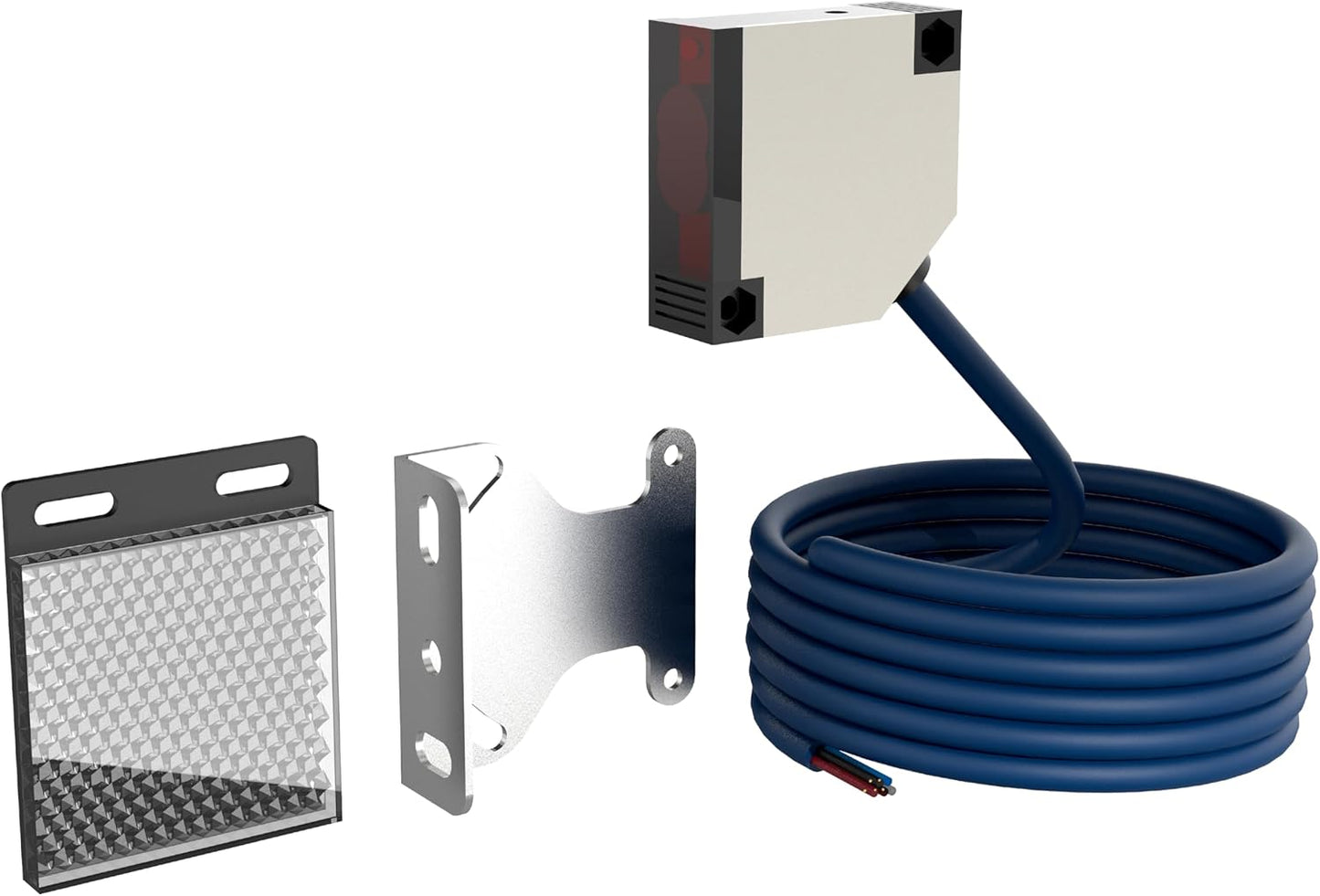 Blütezeit Wall-Mounted Photoelectric Beam Sensor, 13ft Retro Reflector Switch for Sliding & Swing Gate Openers Indoor & Outdoor, Compatible with Blütezeit Gate Motors (ME-R4M1)