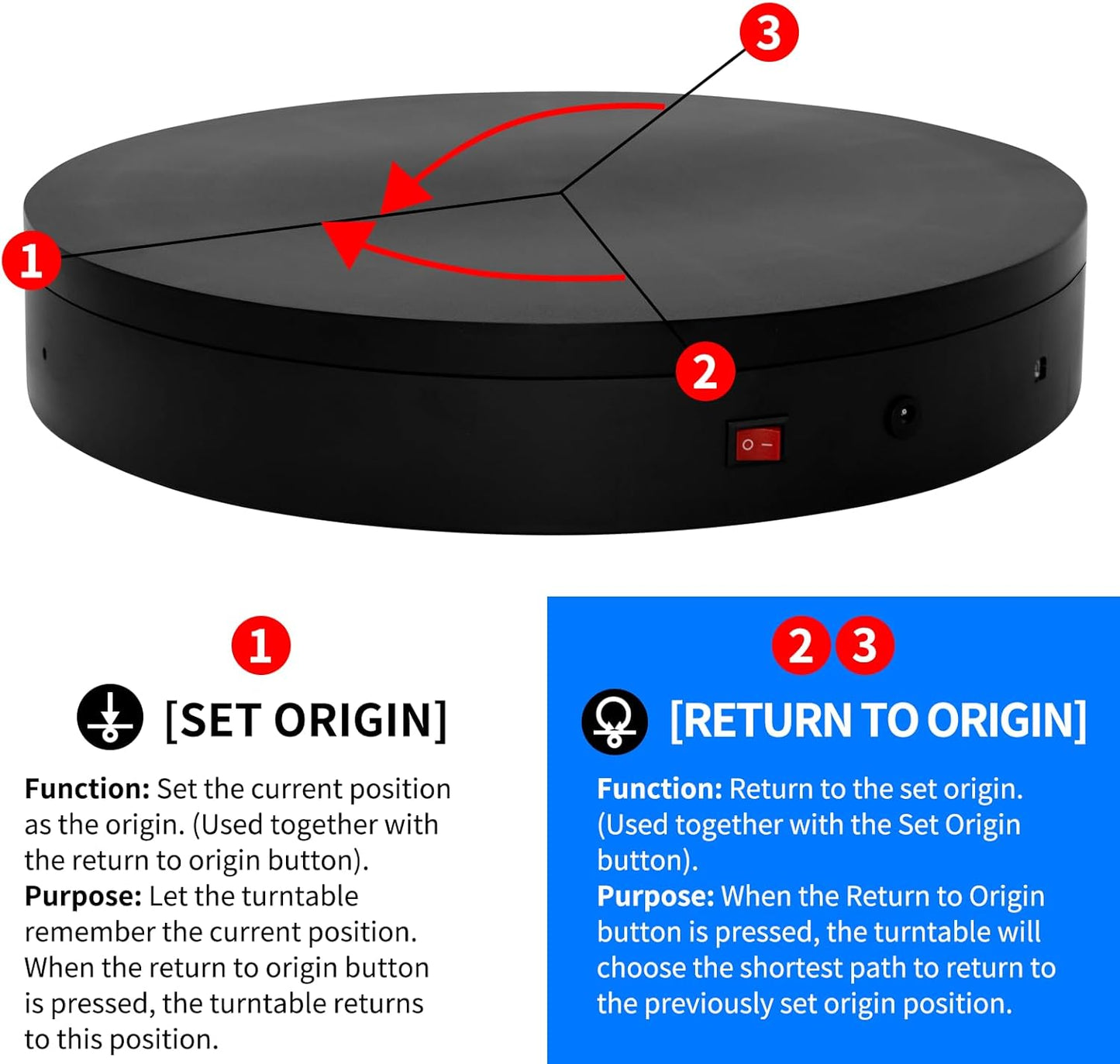 Programmable Motorized Electric Photography Turntable Rotating Platform Rotating Display Stand Secondary Development Motorized Electric Lazy Susan for 3D Scaner or Photography with USB/Wi-Fi