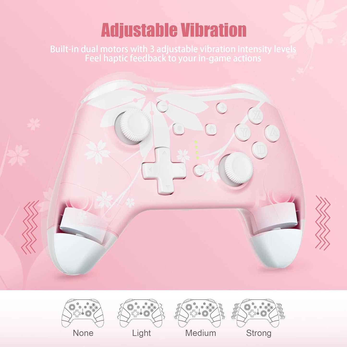 Mytrix Wireless Controller for Windows PC iOS Android Steam Deck, Bluetooth Controller with Programmable Buttons, Turbo & Vibration - Pink