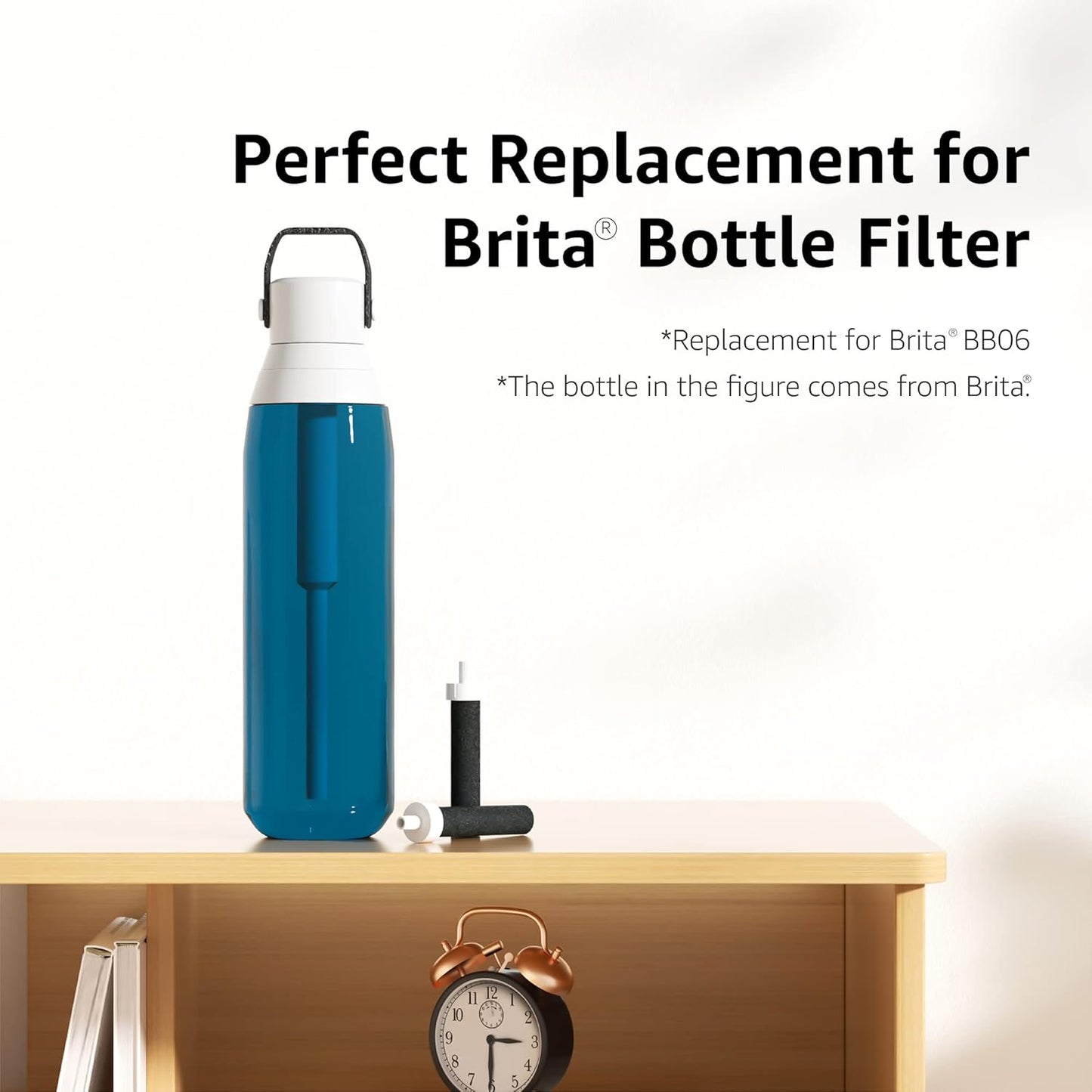 AQUA CREST Water Bottle Filter, Replacement for Brita® BB06, Brita® Hard Sided and Stainless Steel Bottle Filter, 5 Count