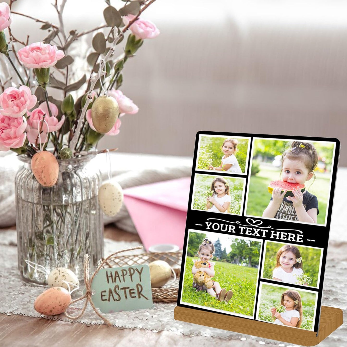 Custom Metal Photo Prints, Customize Frames with Your Pictures, Personalized Picture Gifts for Lovers, Couples, Family and Home Decor, StyleI, XY1101