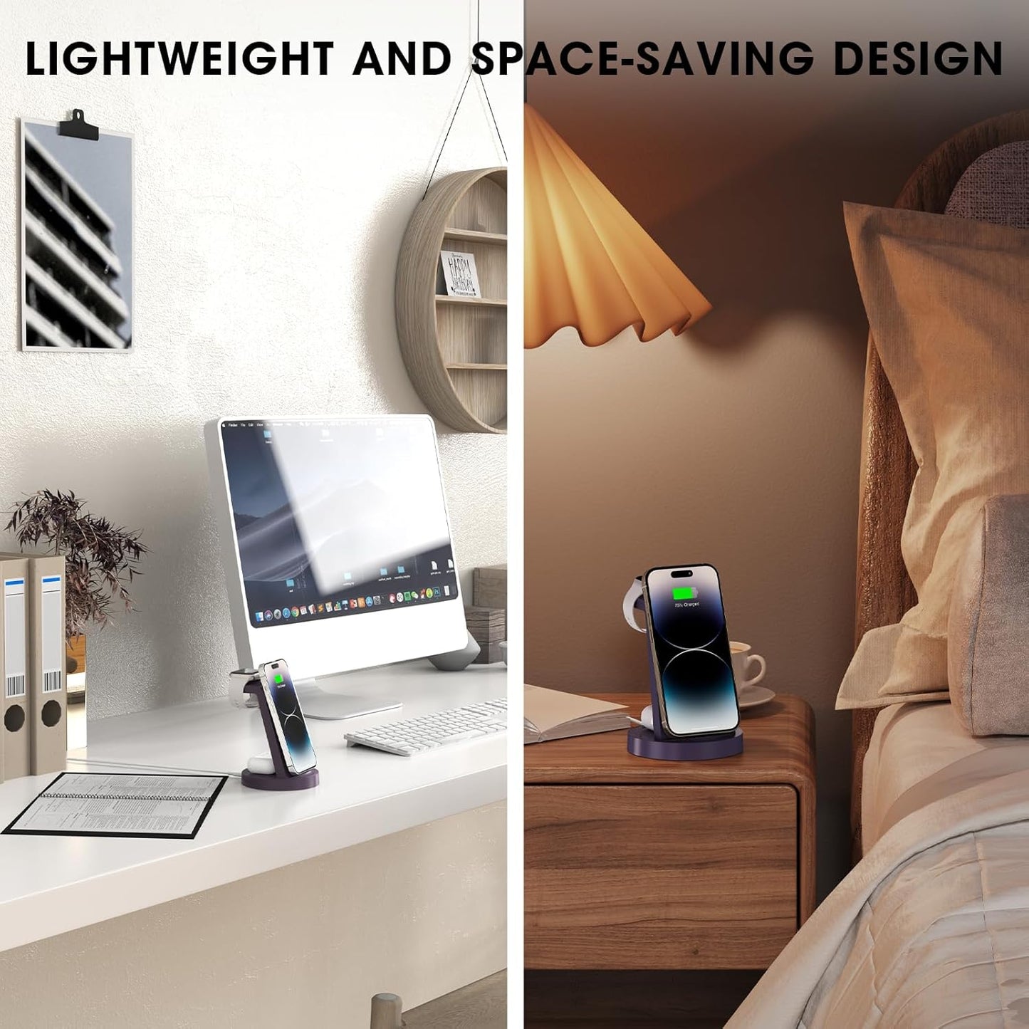 3 in 1 Charging Station for iPhone - Wireless Charger for Apple Products Multiple Devices - Charging Dock Stand for AirPods (for iPhone 17 16e 16 15 14 13 pro 12 11 X Max)