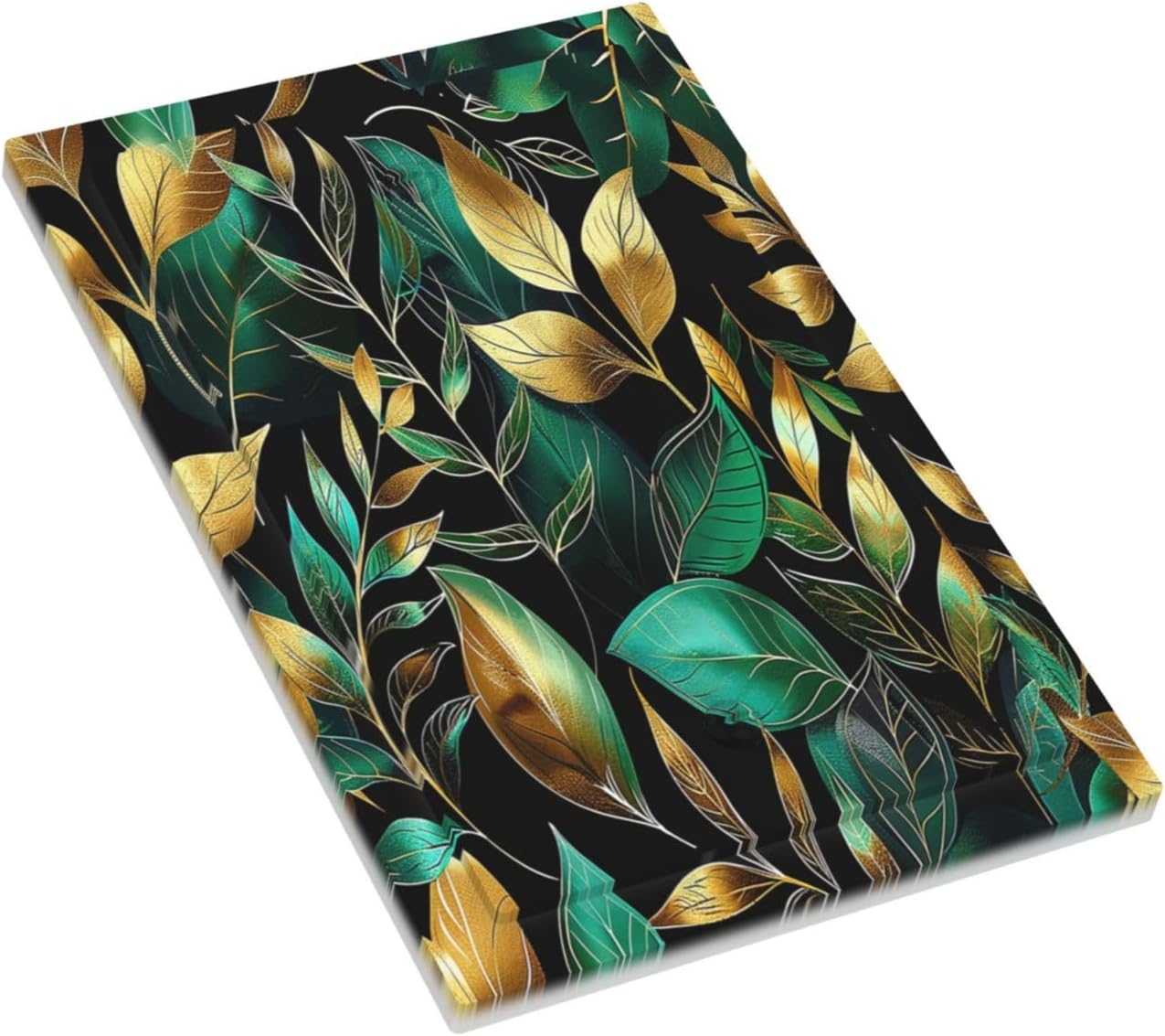 Light Switch Cover Plate Vintage Dark Green Vine Leaf Golden Plants 1 Gang No Device Blank Electrical Wall Plates Faceplate Decorative Switch Plate for Bed Room Cabin Decor