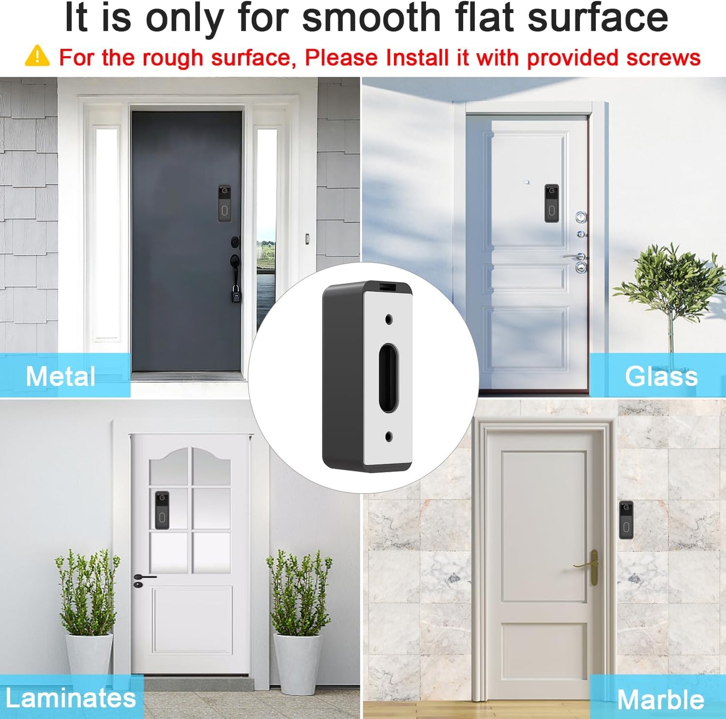 Adhesive Blink Doorbell Mount for All-New Blink Video Doorbell Camera(2nd Gen) Only, Not Block Doorbell Sensor, Camera Door No-Drill Mounting Bracket, Accessories for Blink Doorbell Security System