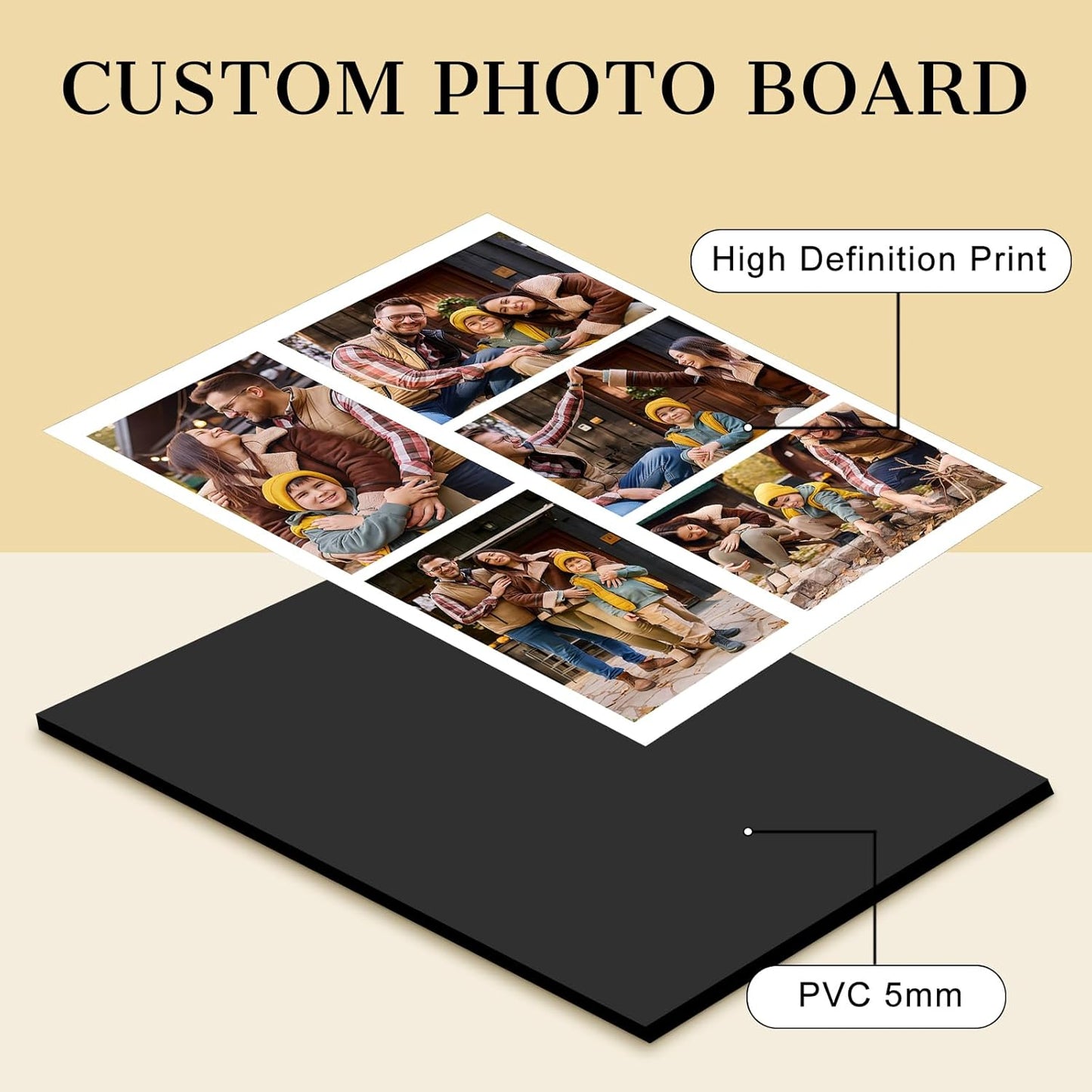 Custom Photo Frame with Stand, Personalized Picture Display, MDF and Wood Construction, Desktop Decor, Multiple Designs, Customizable Gift for Family and Friends
