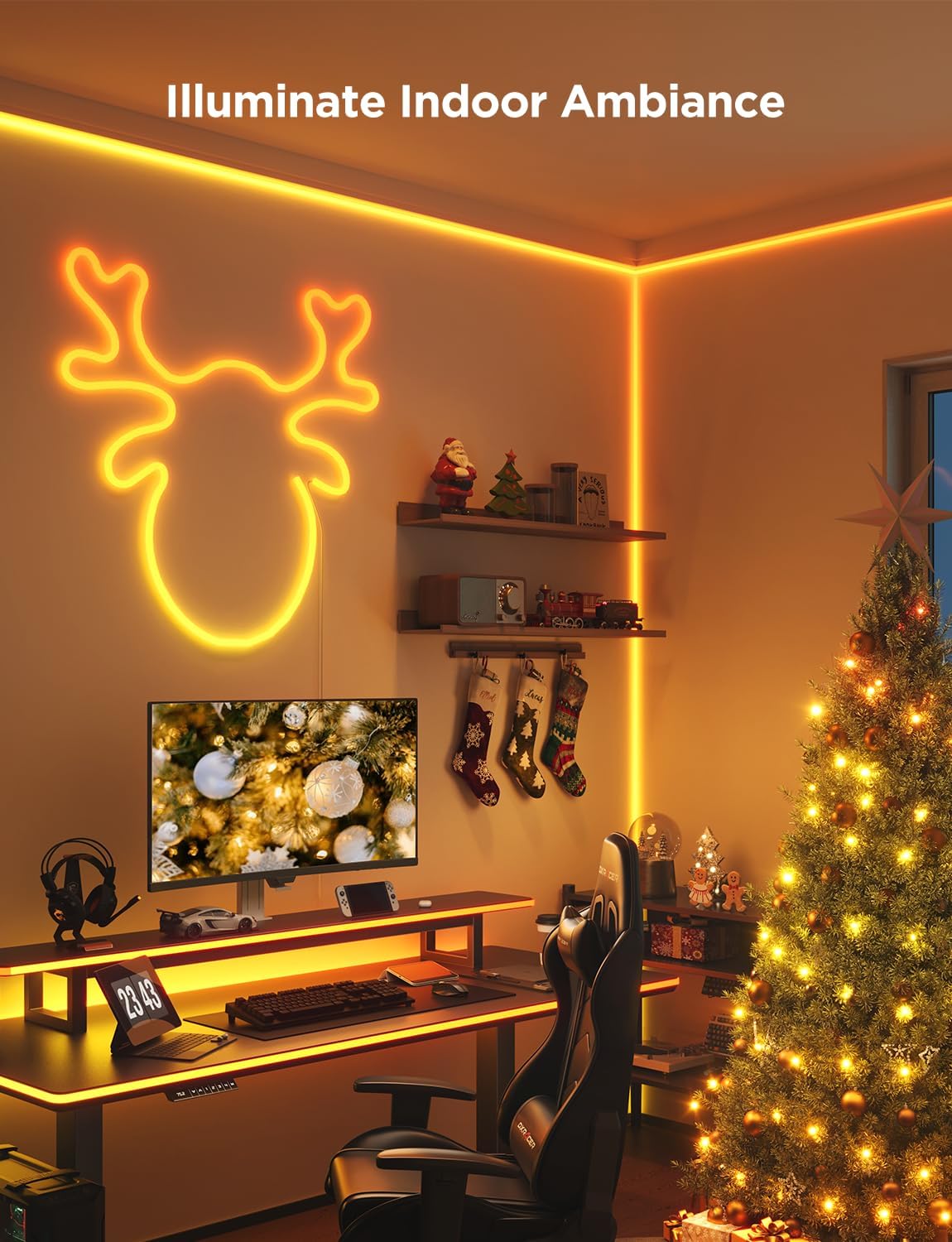 Govee RGBIC Neon Lights, LED Smart Neon Rope Light 2 Works with Matter, Alexa, Google Assistant, Custom DIY Neon Strip Lights for Bedroom and Holiday Decor, Softer Material, 32.8ft, White