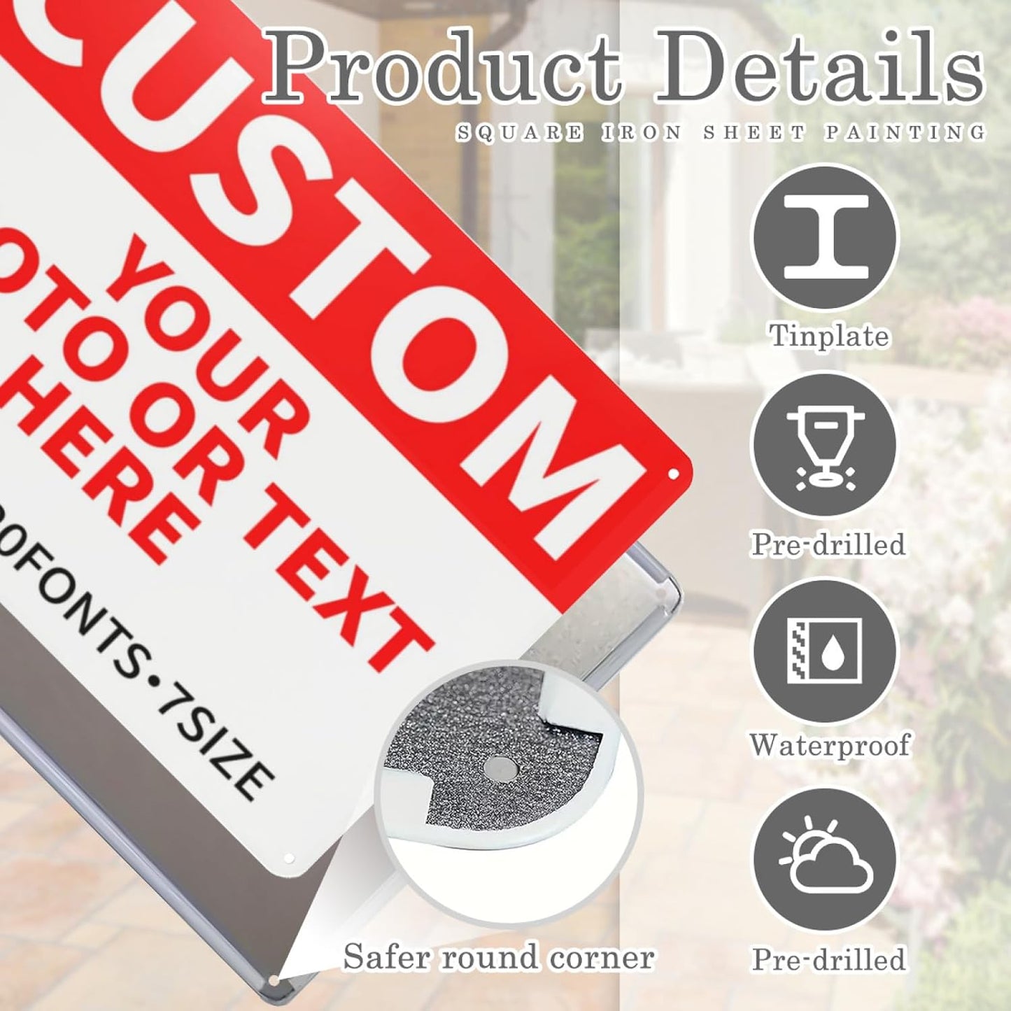 Custom Signs Outdoor Metal Sign Bulk Personalized Signs for Business, Office, Home, Road Signs, Garden Signs, Parking Signs, Decorative Signs, 18''x12''