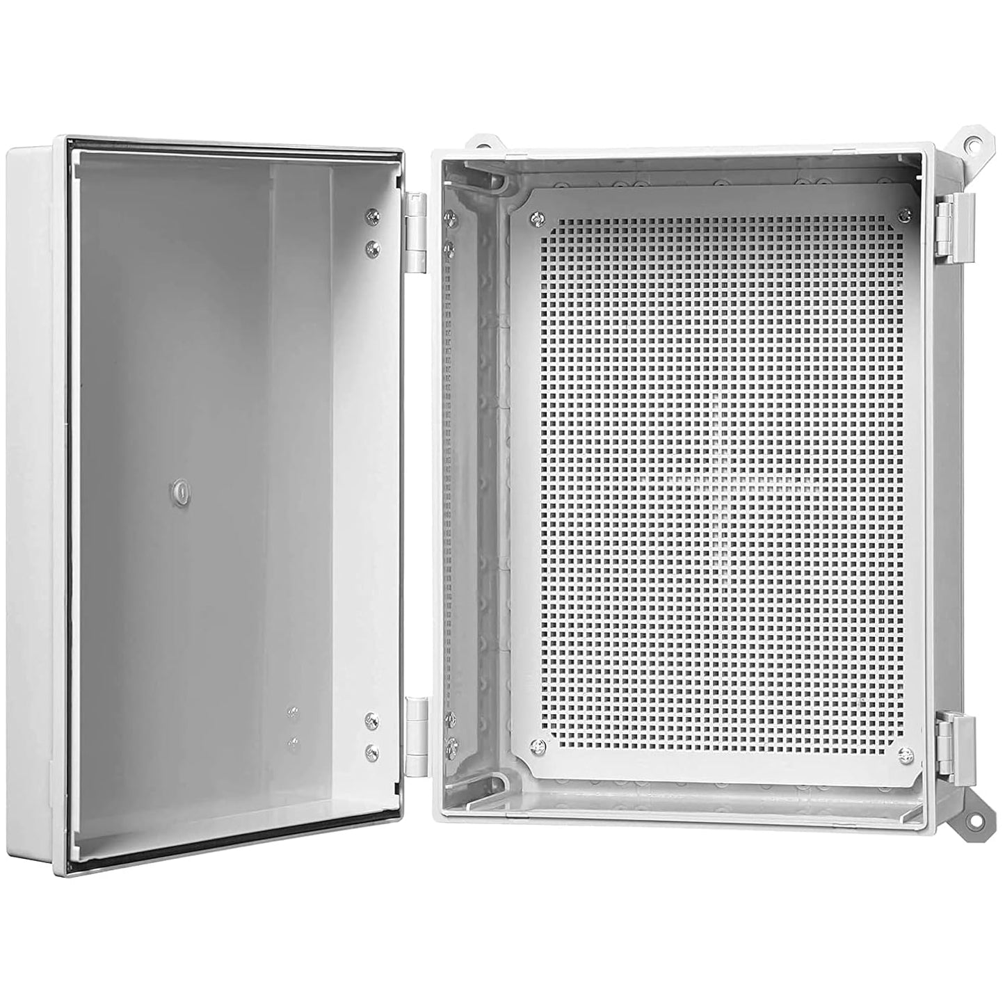 Co. 7.9" x 11.8" x 6.3" ABS Waterproof IP67 Hinged Electronics Box with Mounting Plate, Bracket, Project Box (4 Pack)